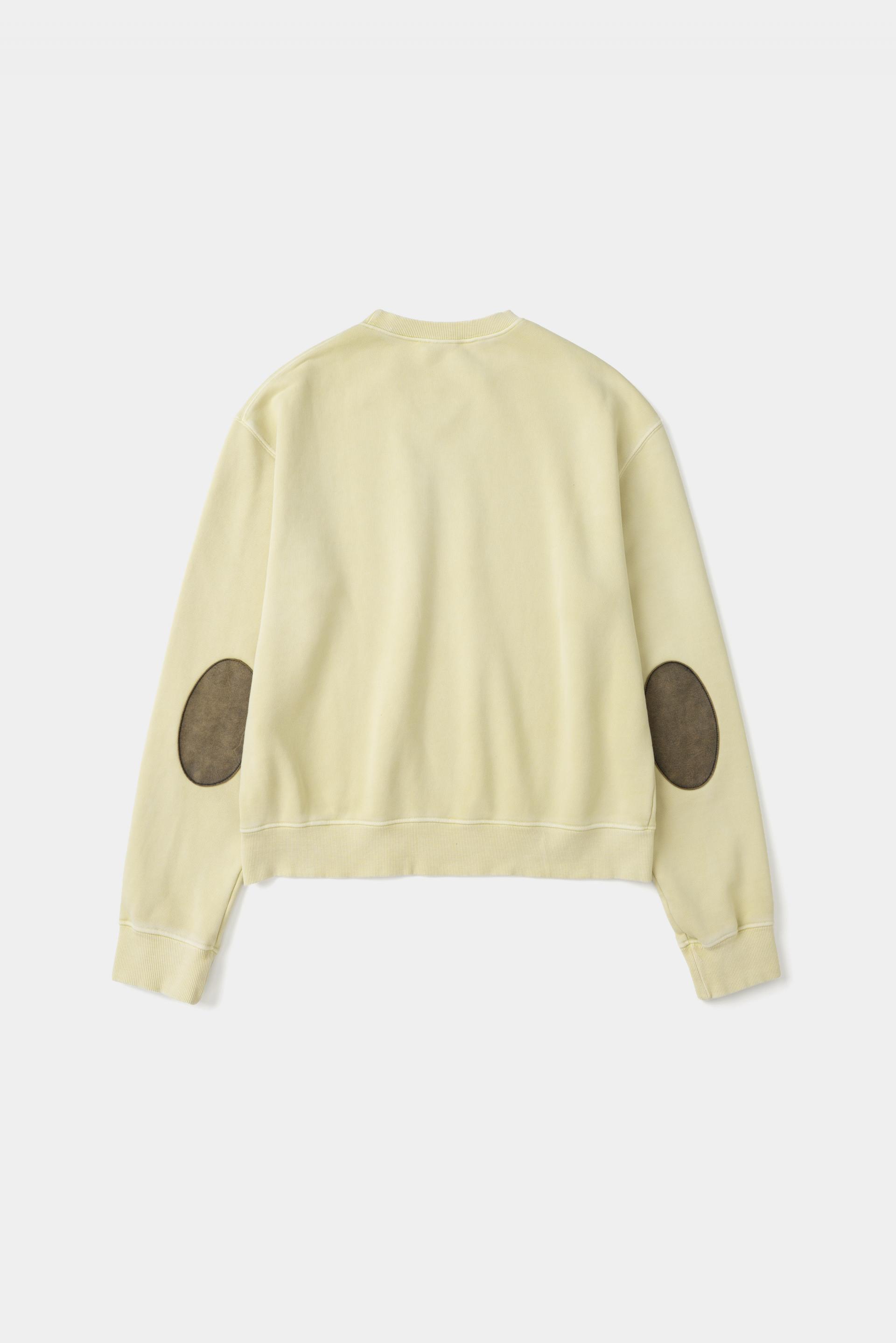 [KANGJUNGSEOK] LEATHER PATCH SWEAT SHIRTS,Yellow