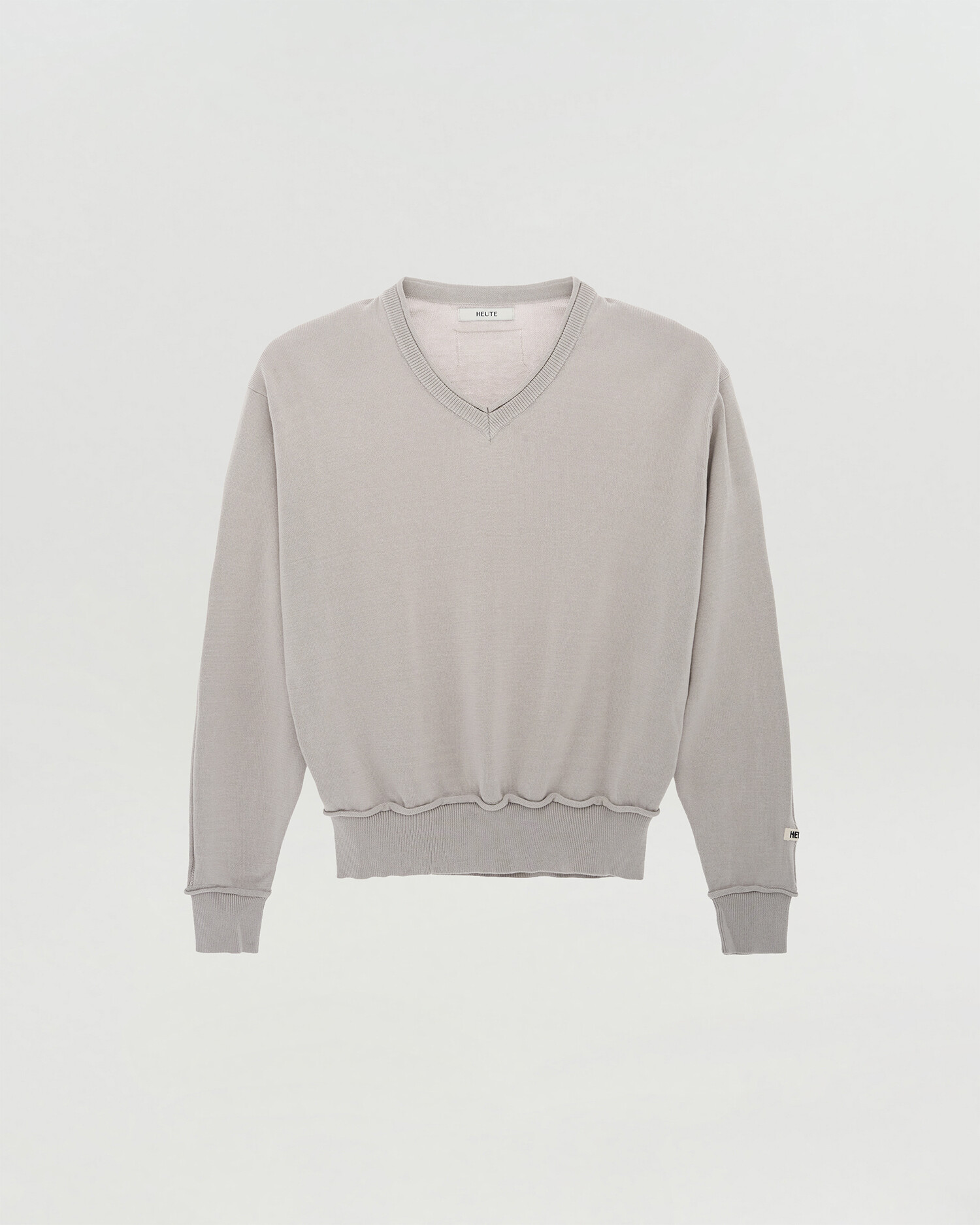 [HEUTE] NIEL COTTON V-NECK KNIT (L/GREY)