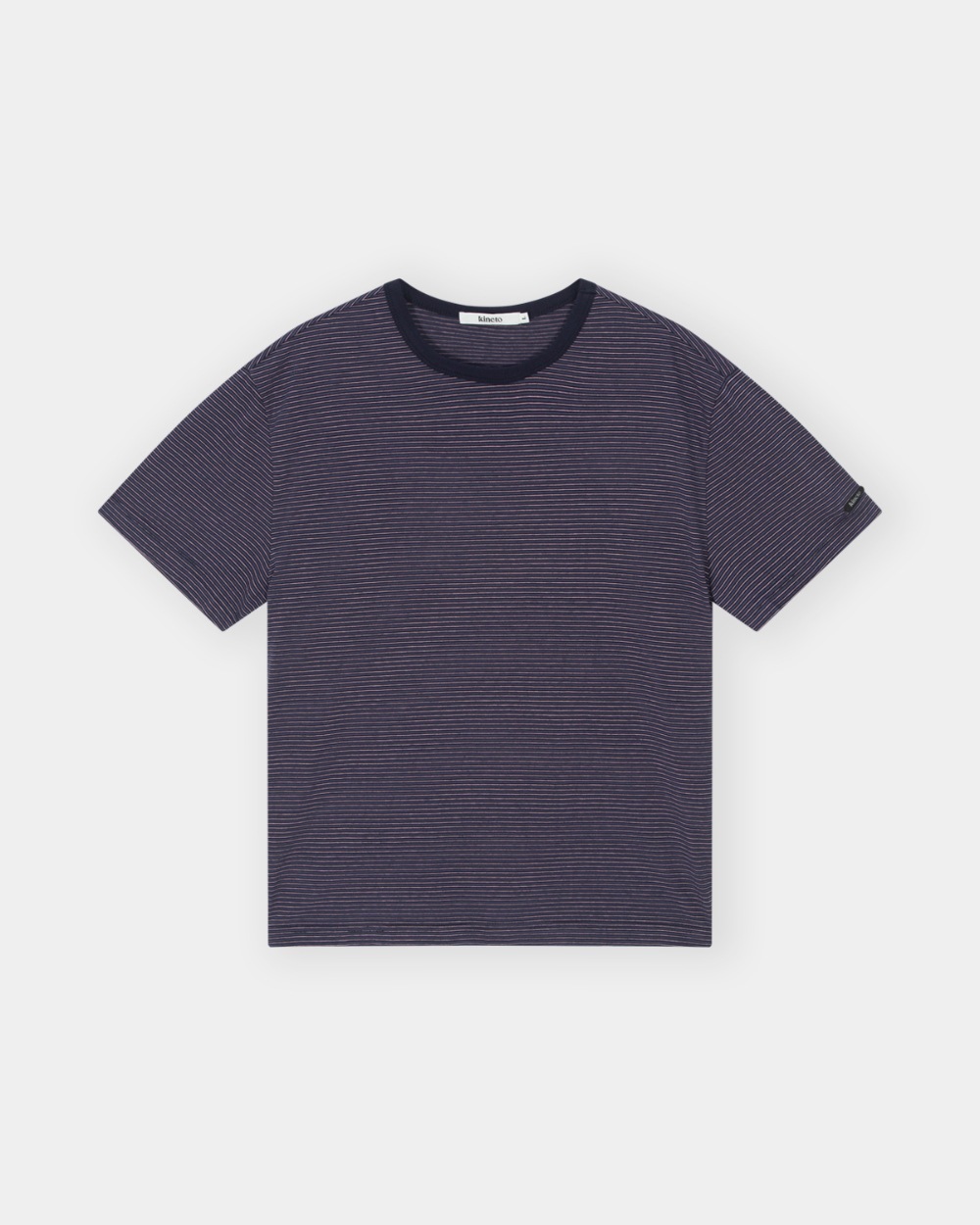 [kineto] Blend Stripe Cotton T-Shirt_Multi Purple