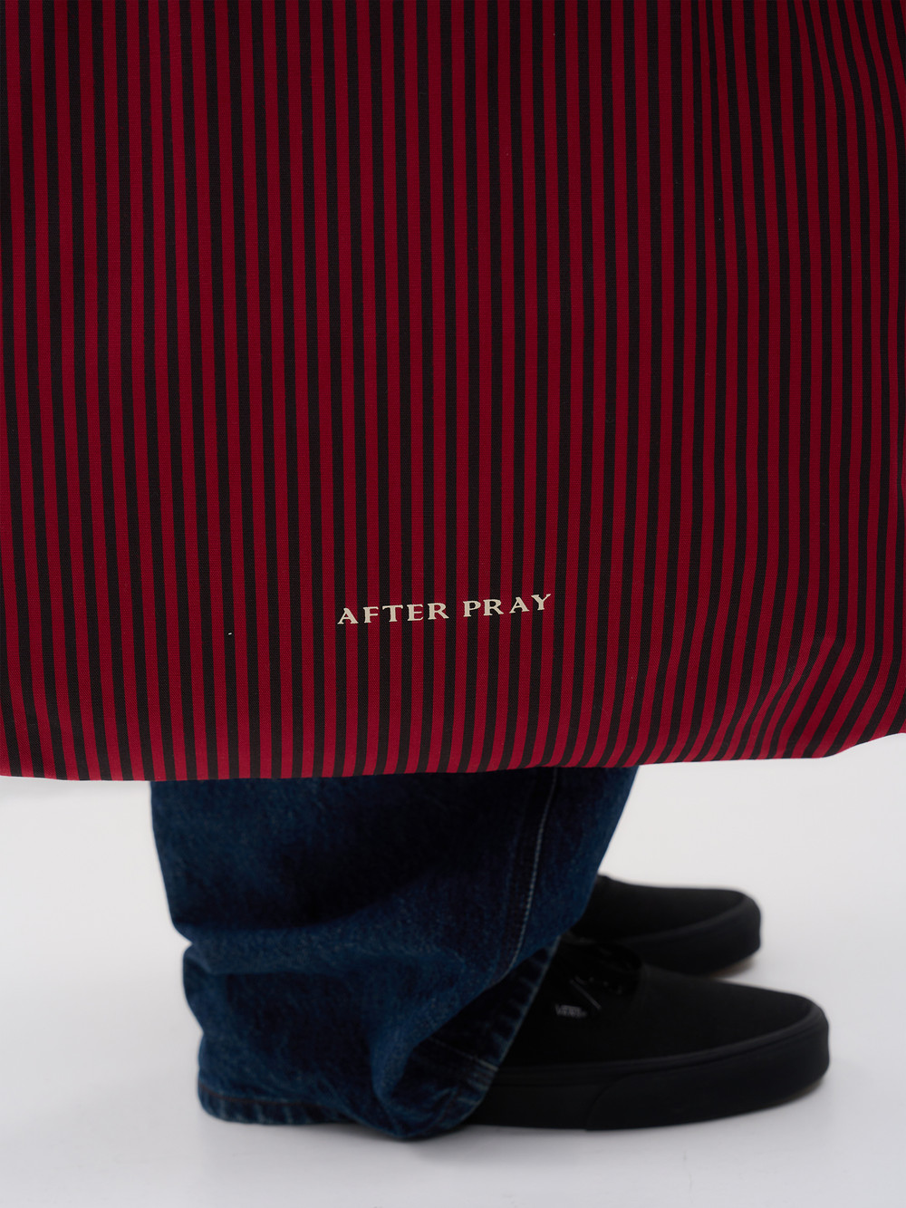 [AFTER PRAY] 선쉐이드 스트라이프 토트백 레드