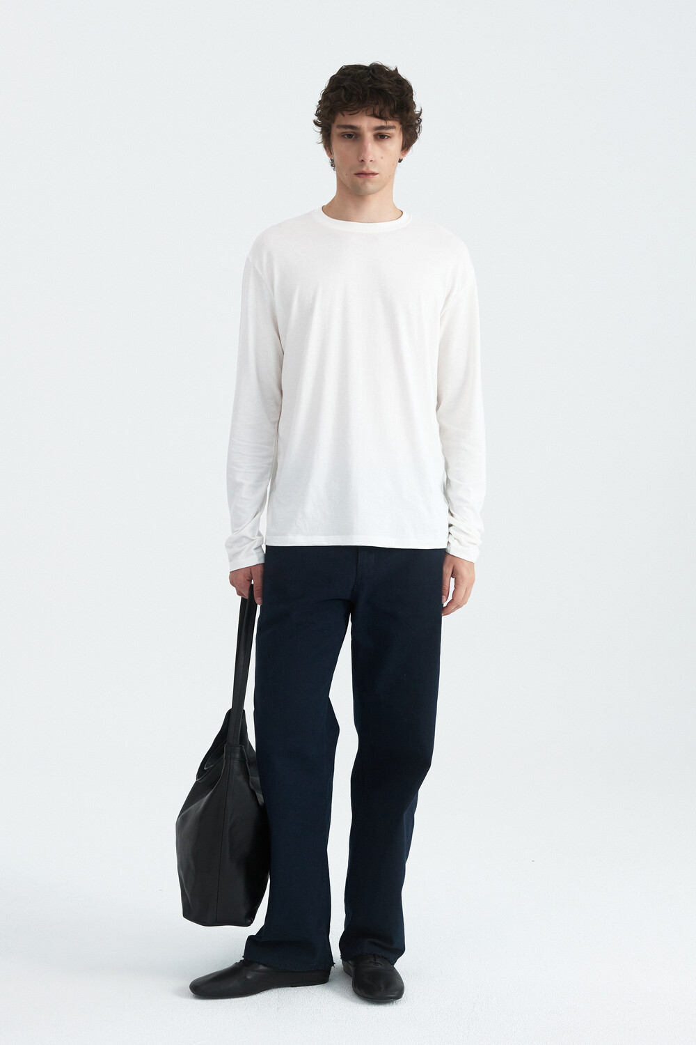 [WINDER] MODAL BLEND JERSEY TOP - OFF WHITE