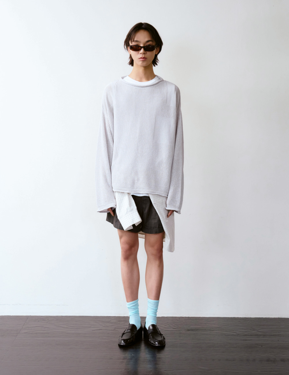 [GEN:RE] Canopy Mesh Knit Light Gray