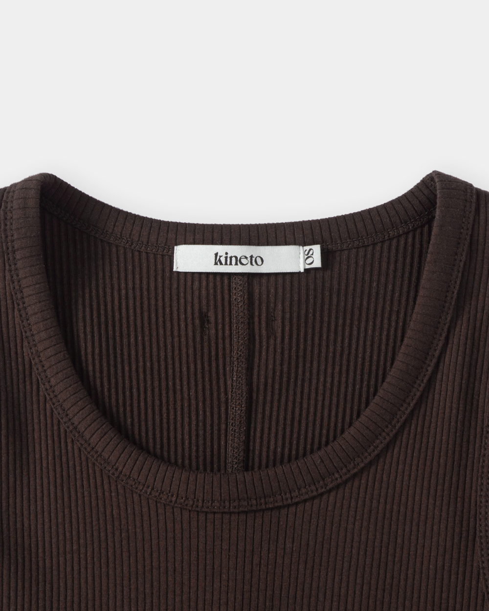 [kineto] Sleek Ribbed Sleeveless Top_Brown