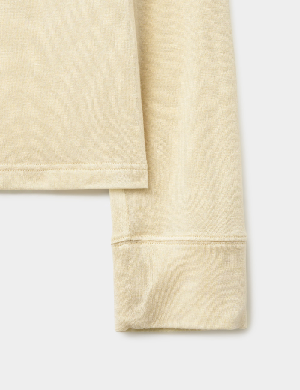 [GEN:RE] Pinched Neck Cut and Sew Wool Knit Light Yellow