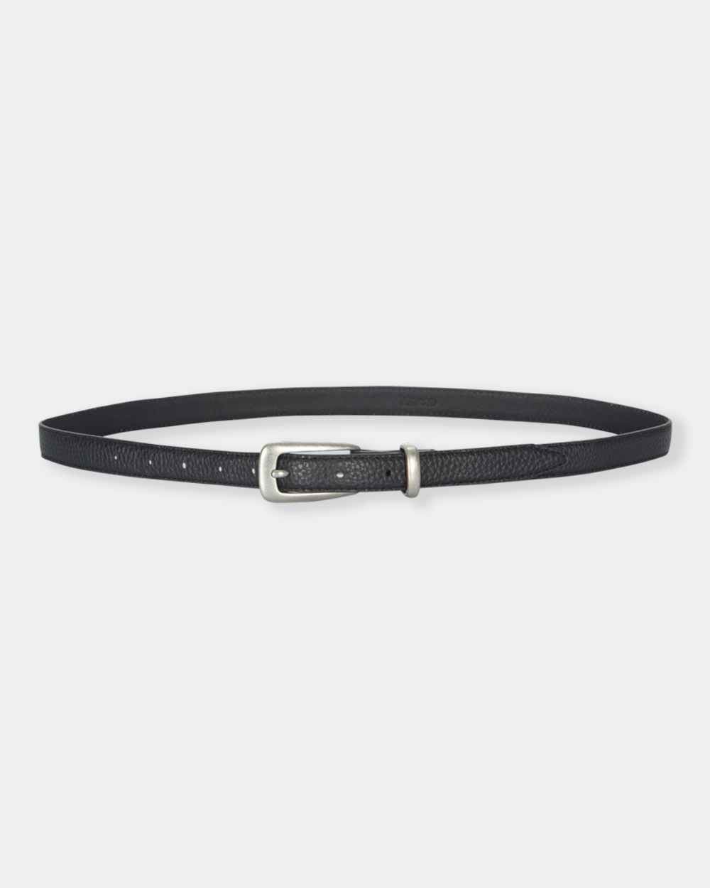 [kineto] Oblong Leather Buckle Belt_Silver