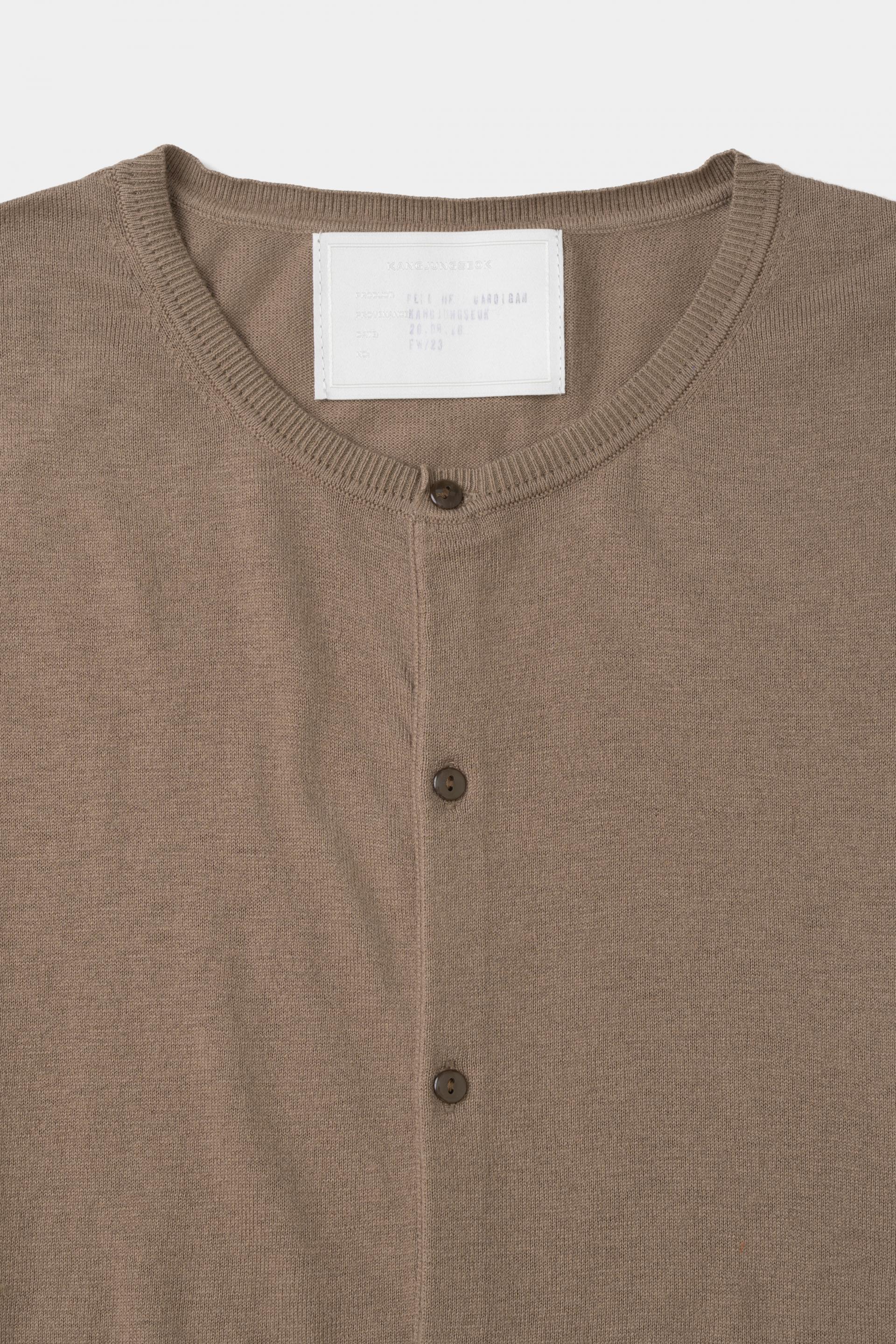 [KANGJUNGSEOK] PERMANENT KNIT CARDIGAN,Brown