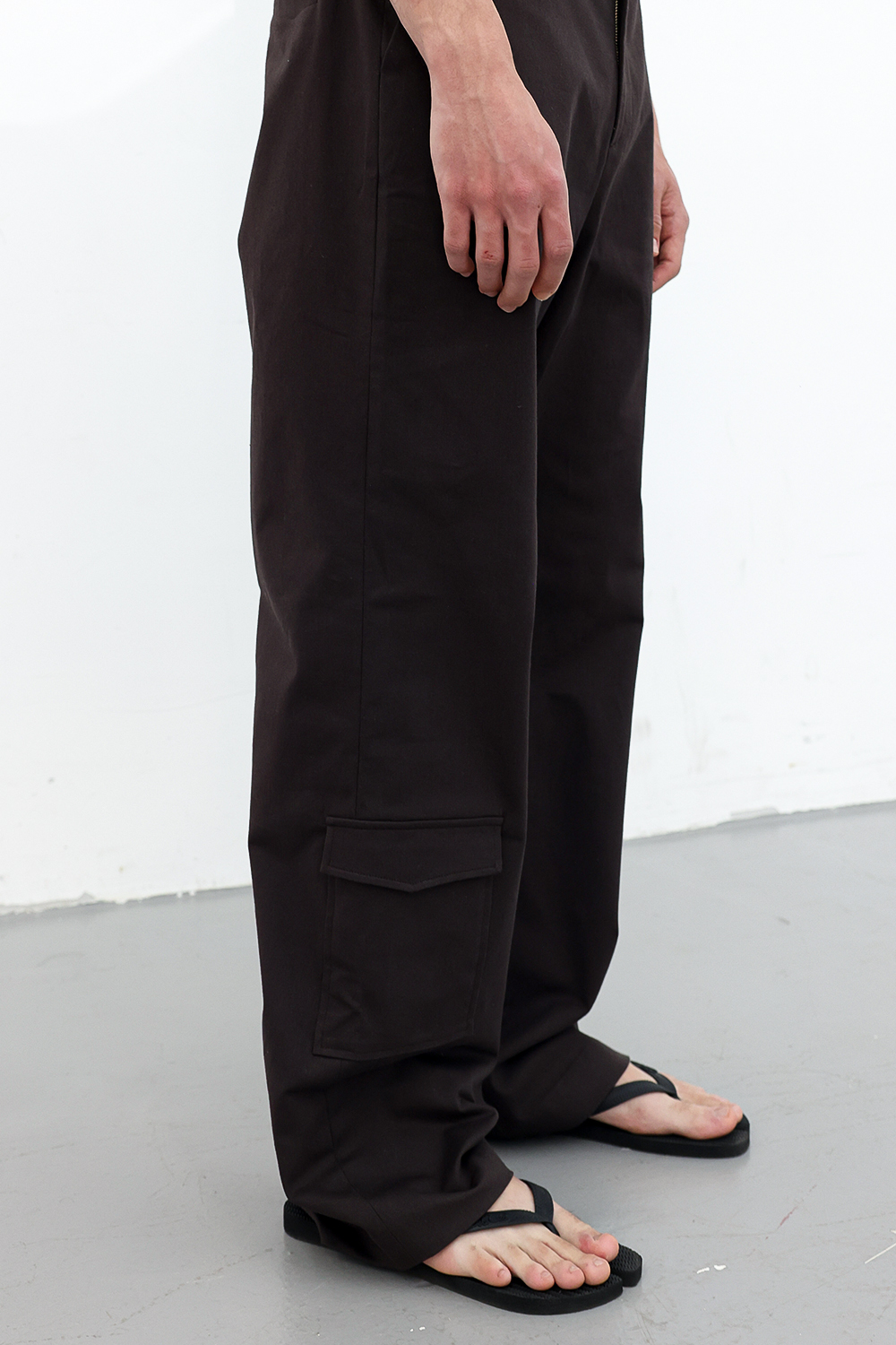 [ANYTIME LOREAK] POPPY WIDE COTTON PANTS - BROWN