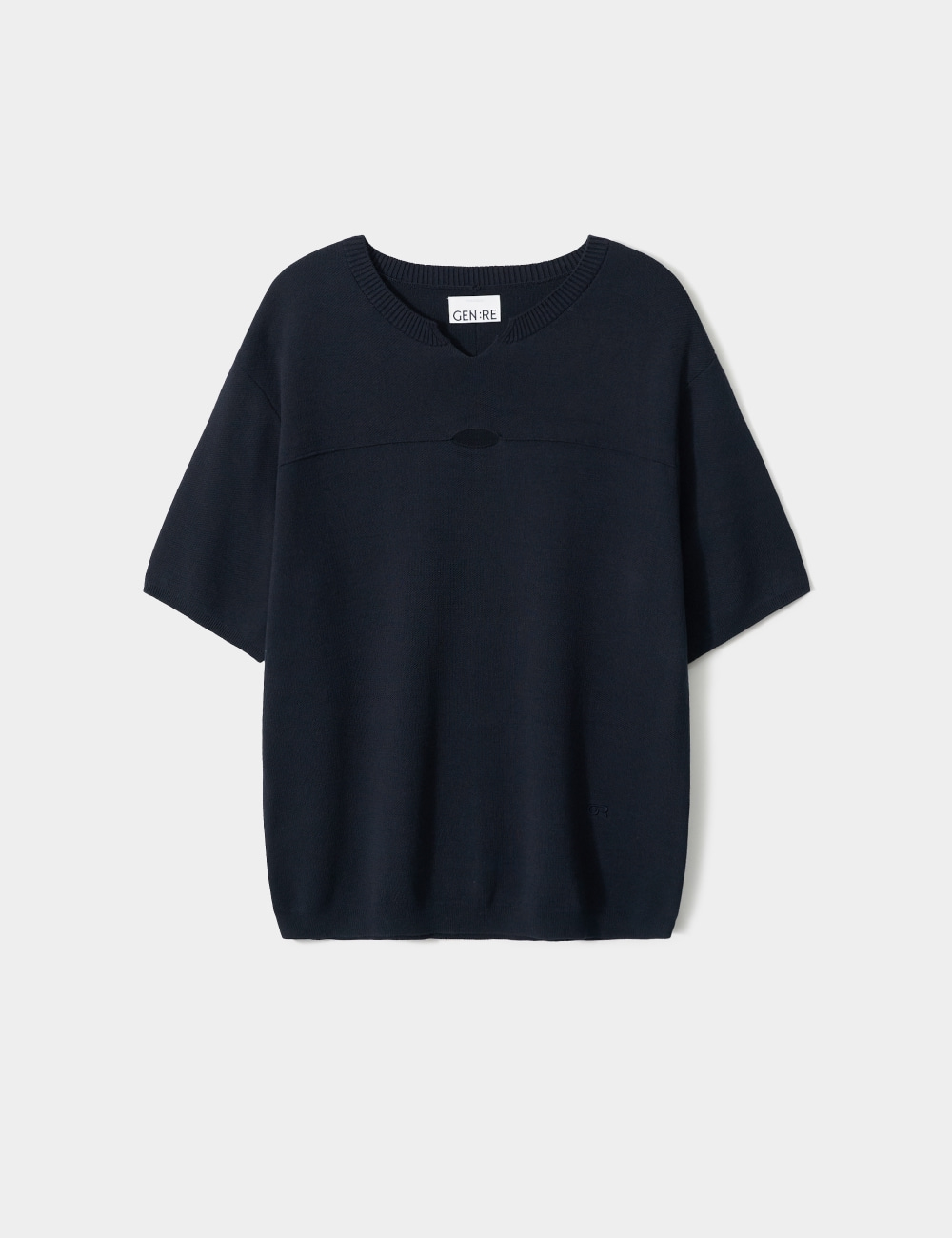[GEN:RE] Your Way Slit Half Knit Navy