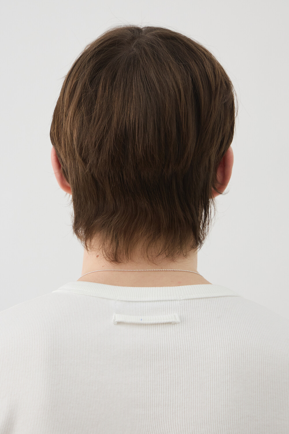 [WINDER] SNAP HENLEY NECK SHORT TOP - OFF WHITE