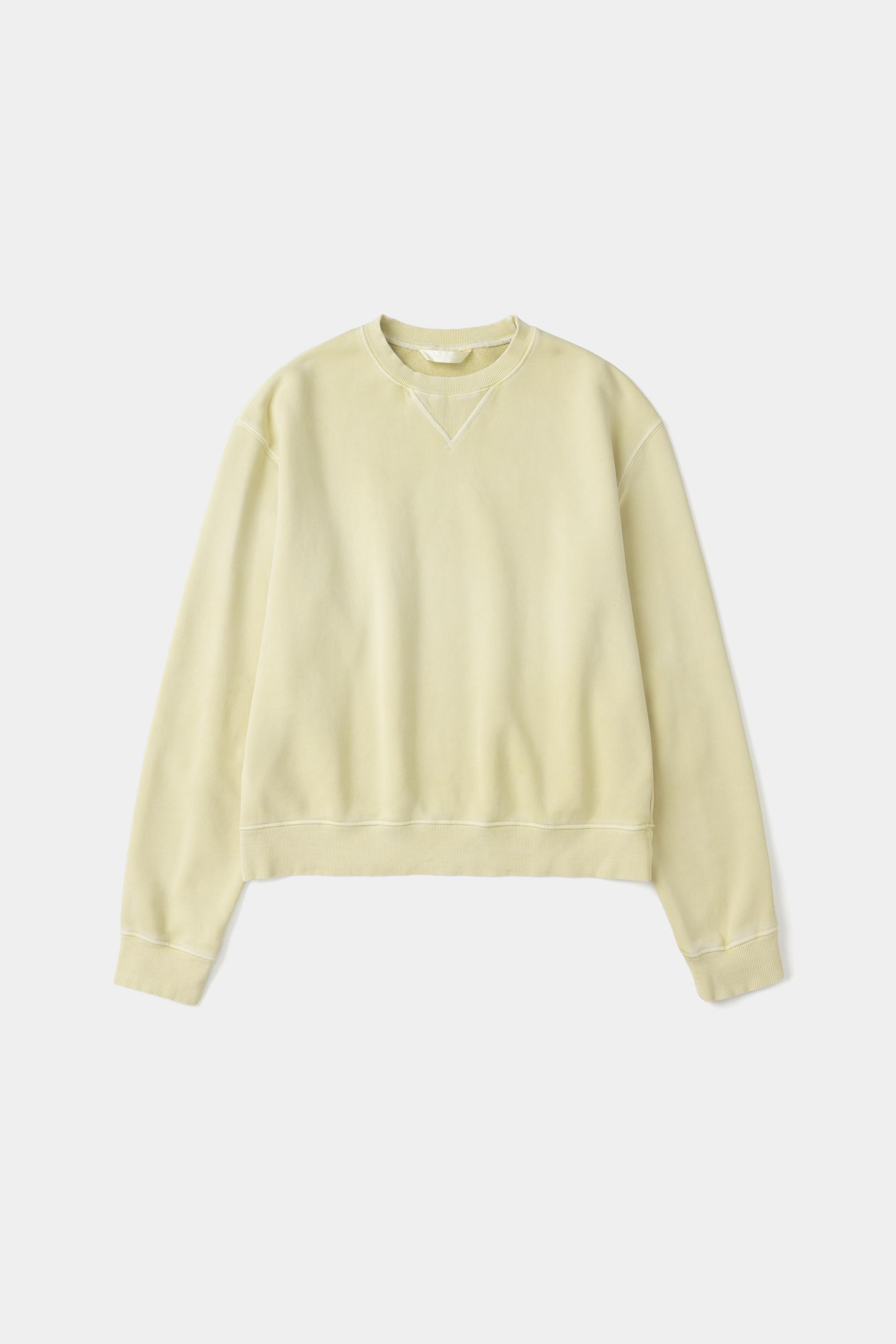 [KANGJUNGSEOK] LEATHER PATCH SWEAT SHIRTS,Yellow