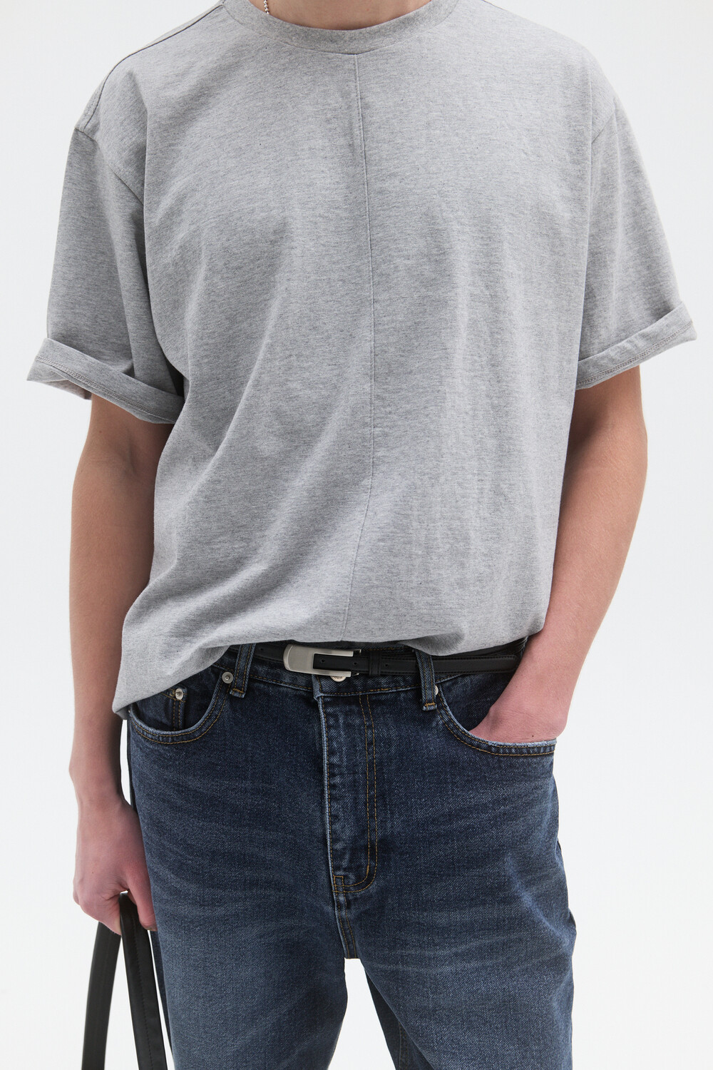 [WINDER] CF COTTON T-SHIRTS - MELANGE GREY