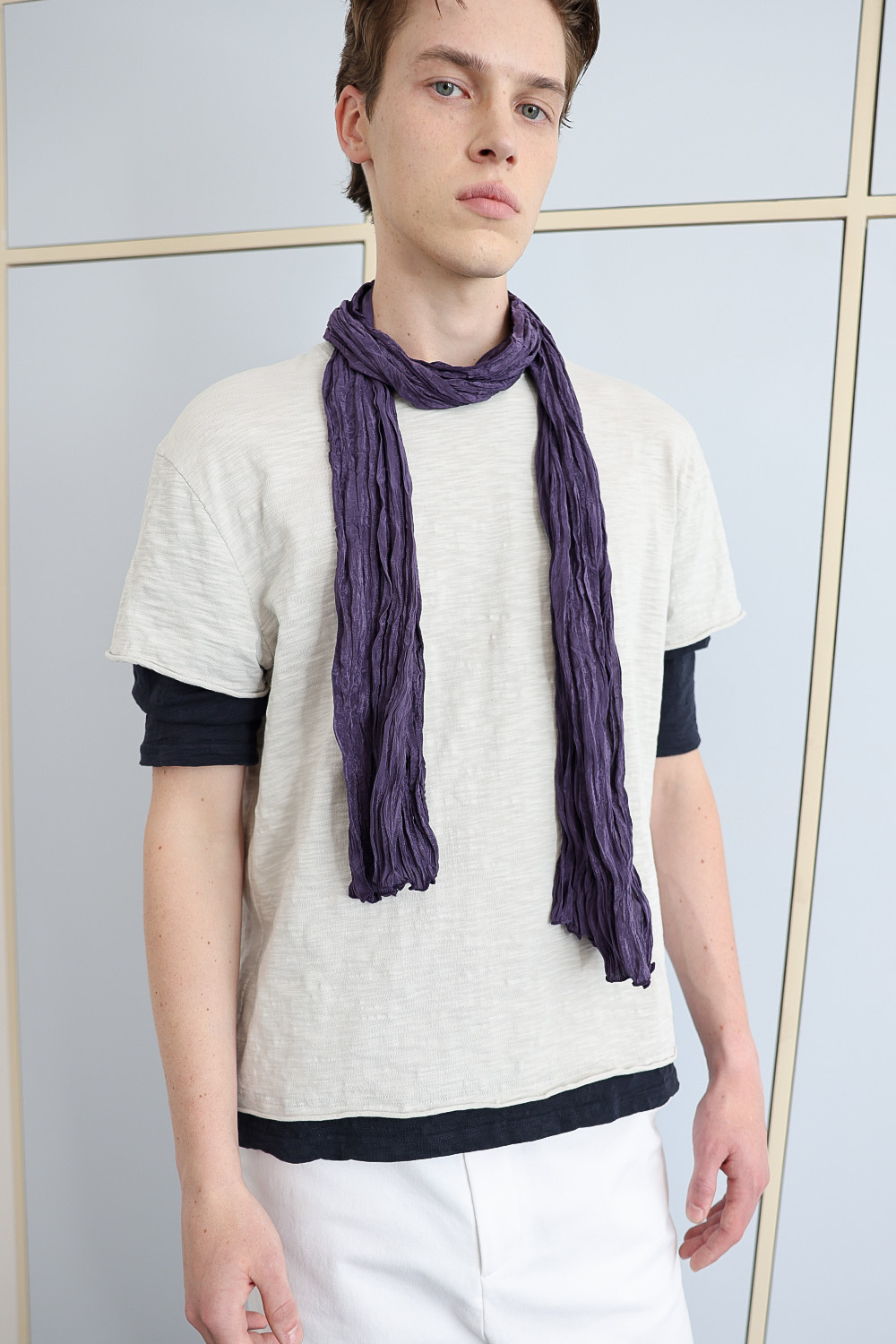 [ANYTIME LOREAK] FADE SLUB HALF T-SHIRT - OATMEAL