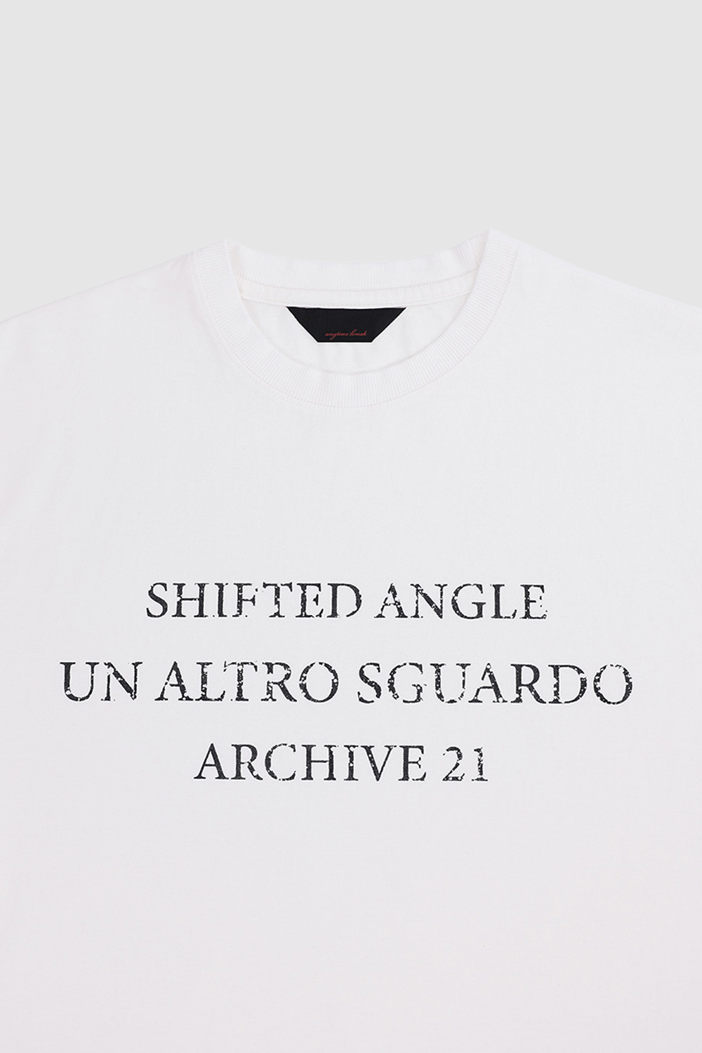 [ANYTIME LOREAK] SEDUM WASHED HALF T-SHIRT - WHITE