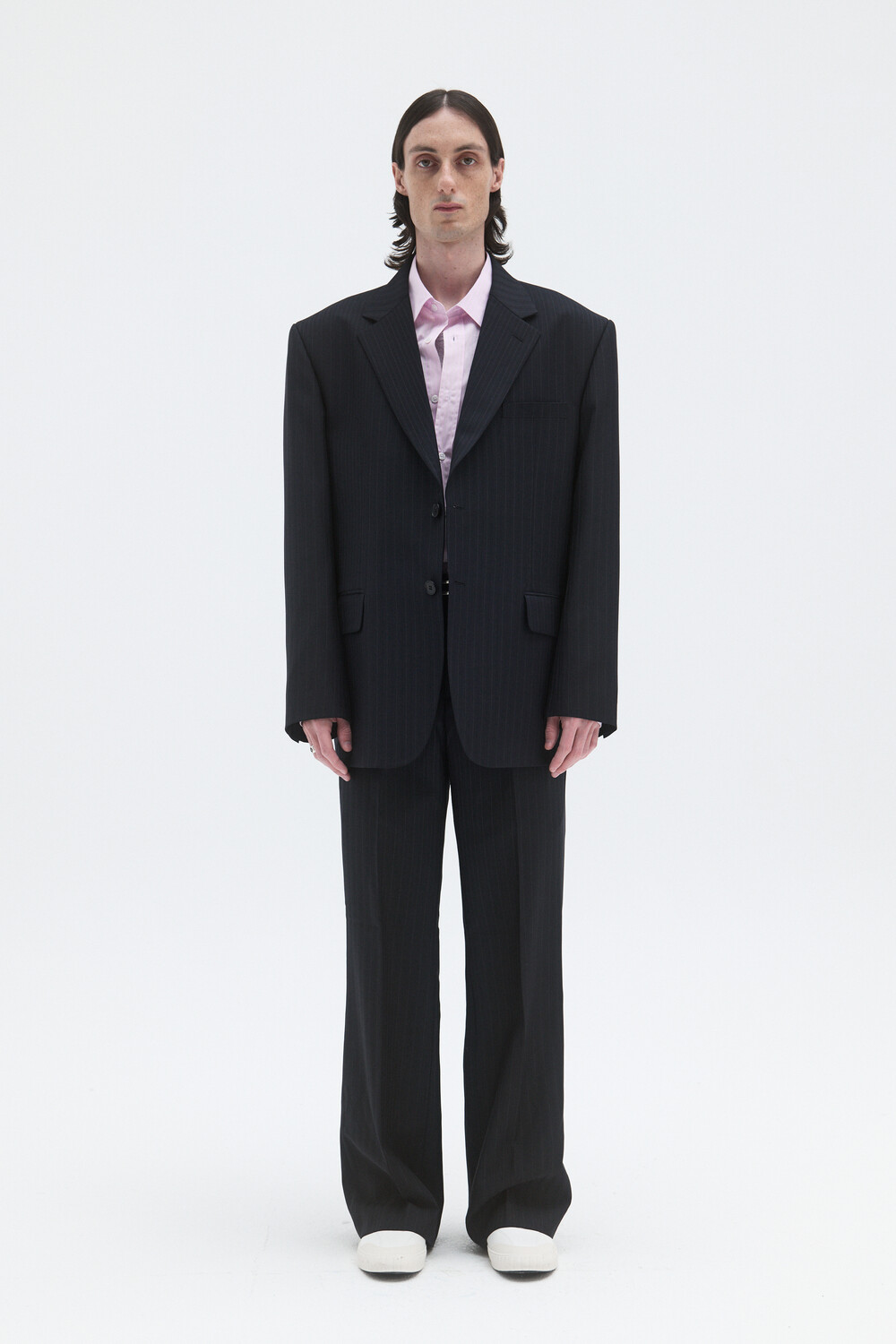 [WINDER] CORE SINGLE TAILORED JACKET -STRIPE DEEP NAVY