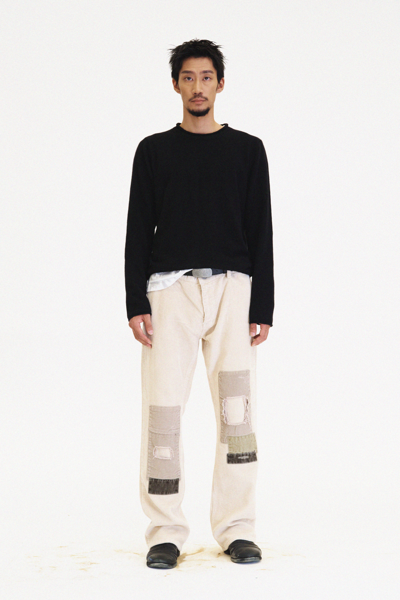 [SURFACE EDITION] RAW EDGE KNIT PULLOVER BLACK