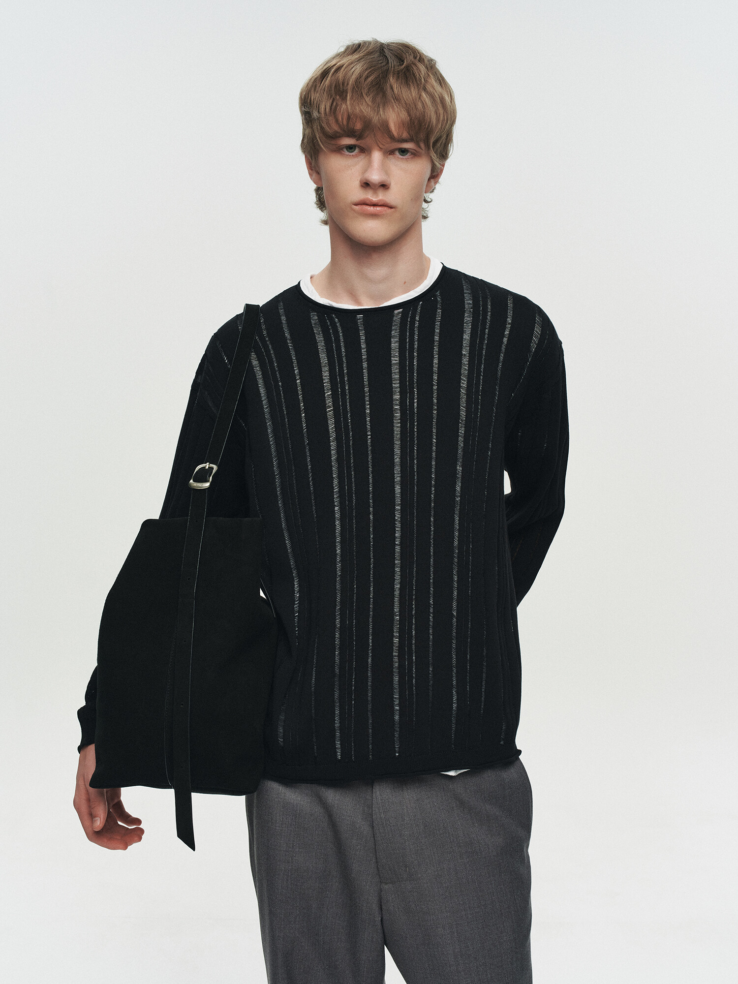 [HEUTE] CASHMERE WOOL V NECK KNIT (BLUE) 복제