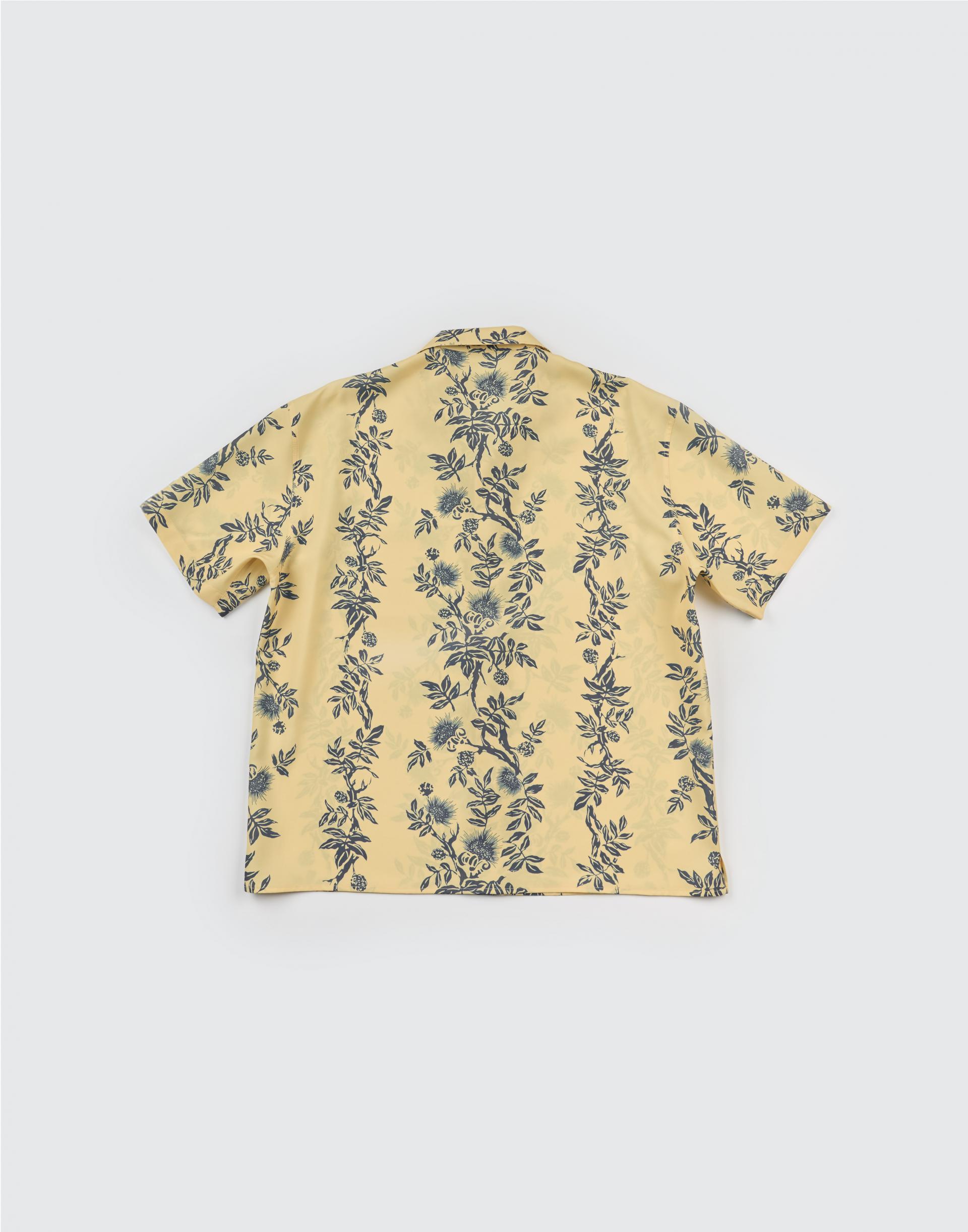 [MOOMYUNG ] HAWAIIAN OPEN COLLAR SHIRT (FLOWER DRAWING)