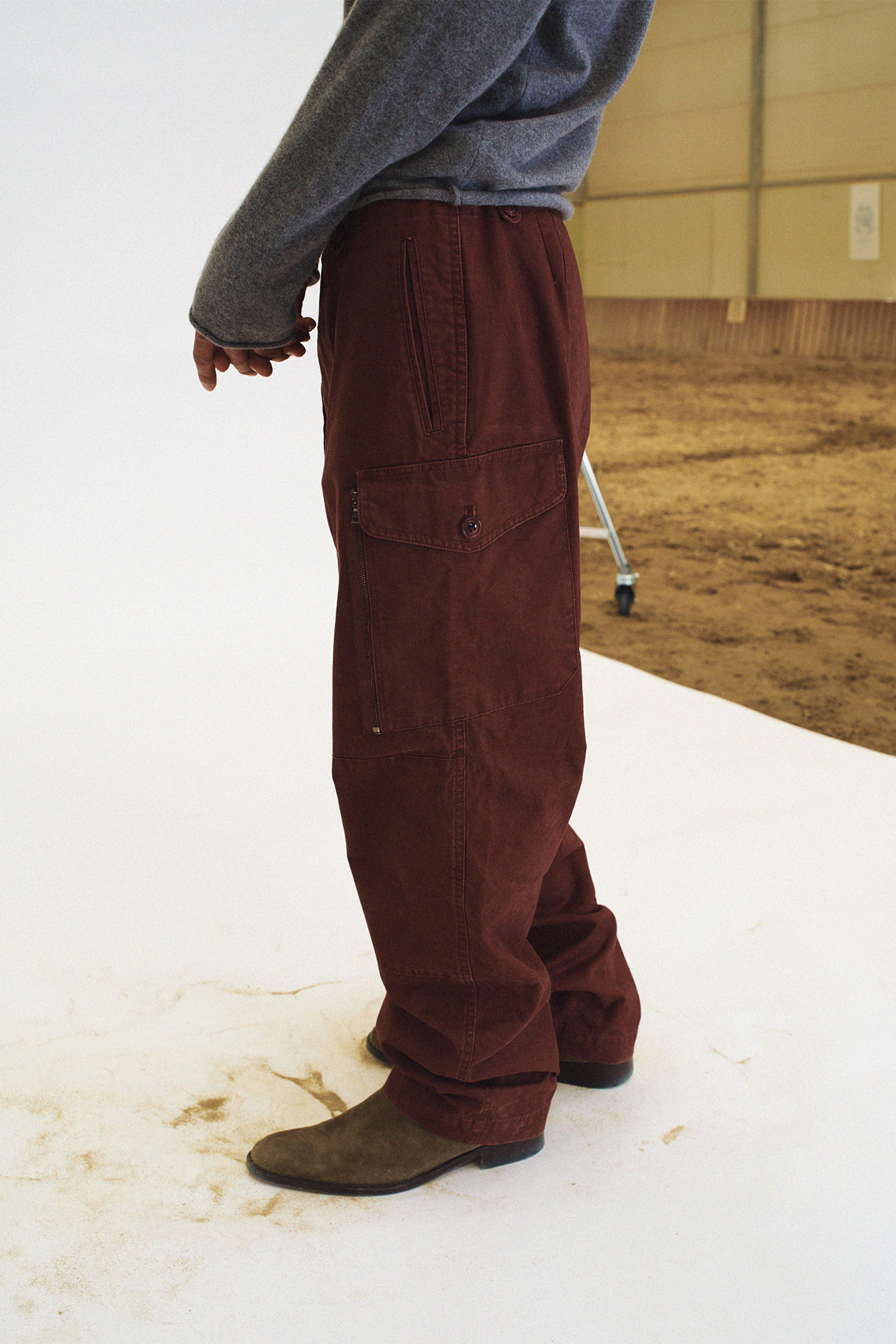 [SURFACE EDITION] WASHED COMBAT TROUSERS RED