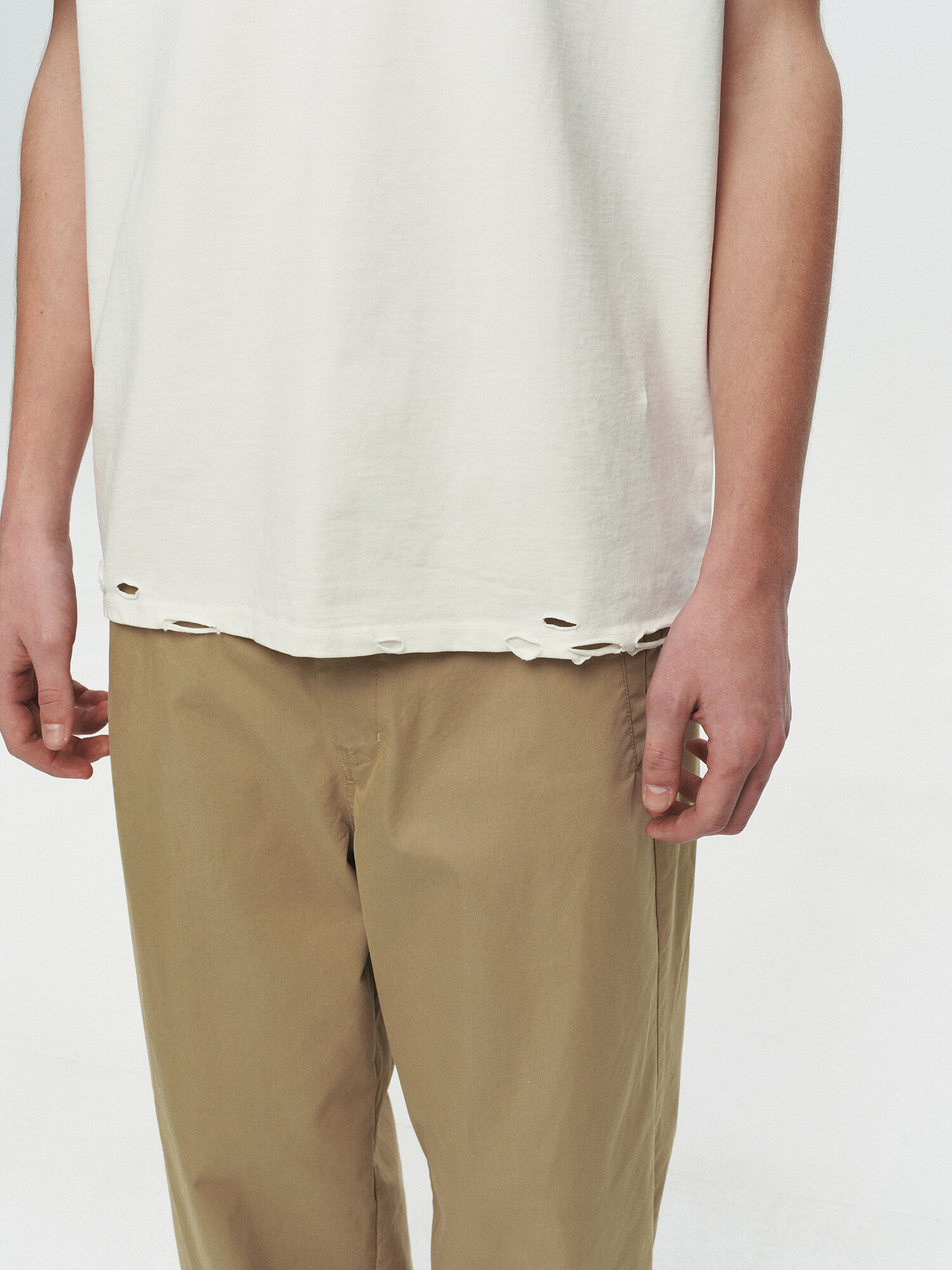[HEUTE] CURVE LINE WIDE PANTS (BEIGE)