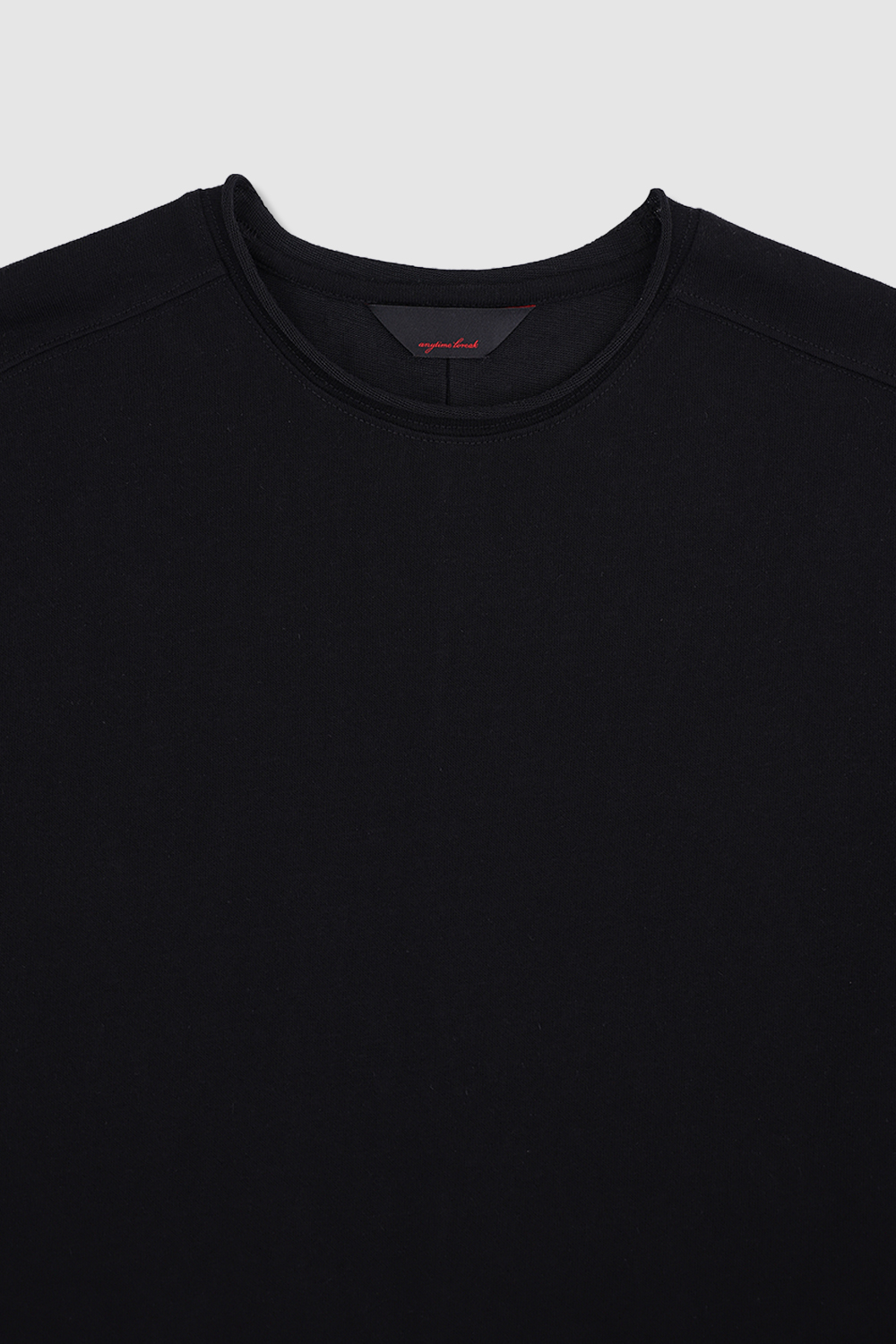 [ANYTIME LOREAK] YUCCA RAW-EDGE HALF KNIT - BLACK