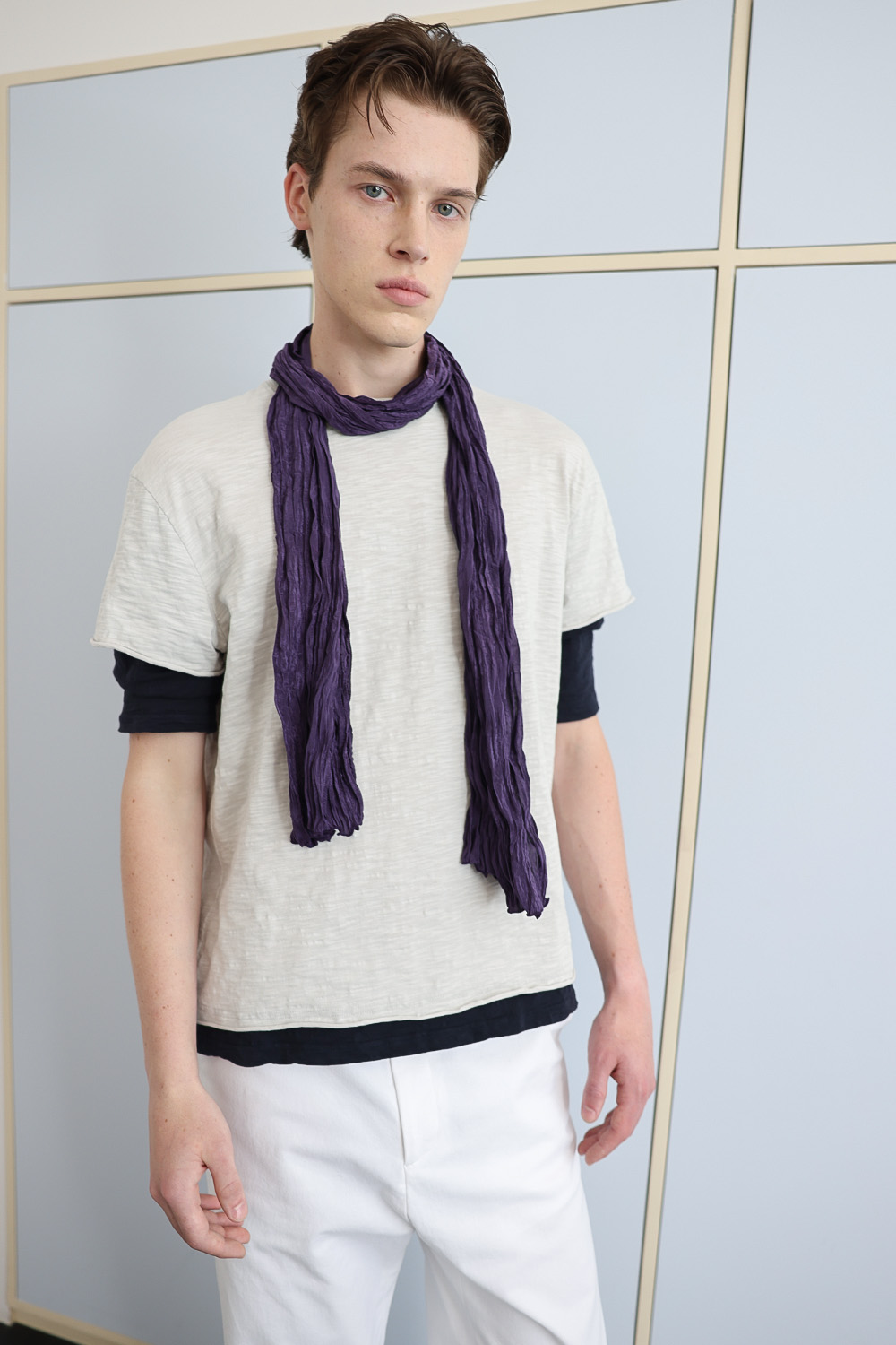 [ANYTIME LOREAK] AGAVE WRINKLE SCARF - PURPLE