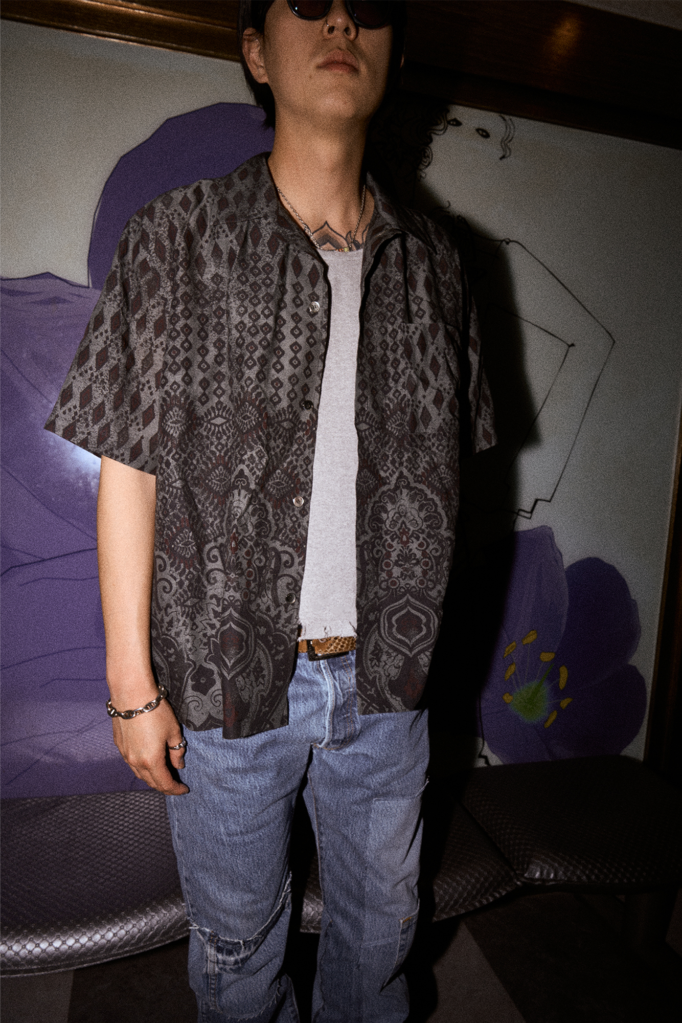 [SURFACE EDITION] DAMAGED RIBBED SLEEVELESS GRAY