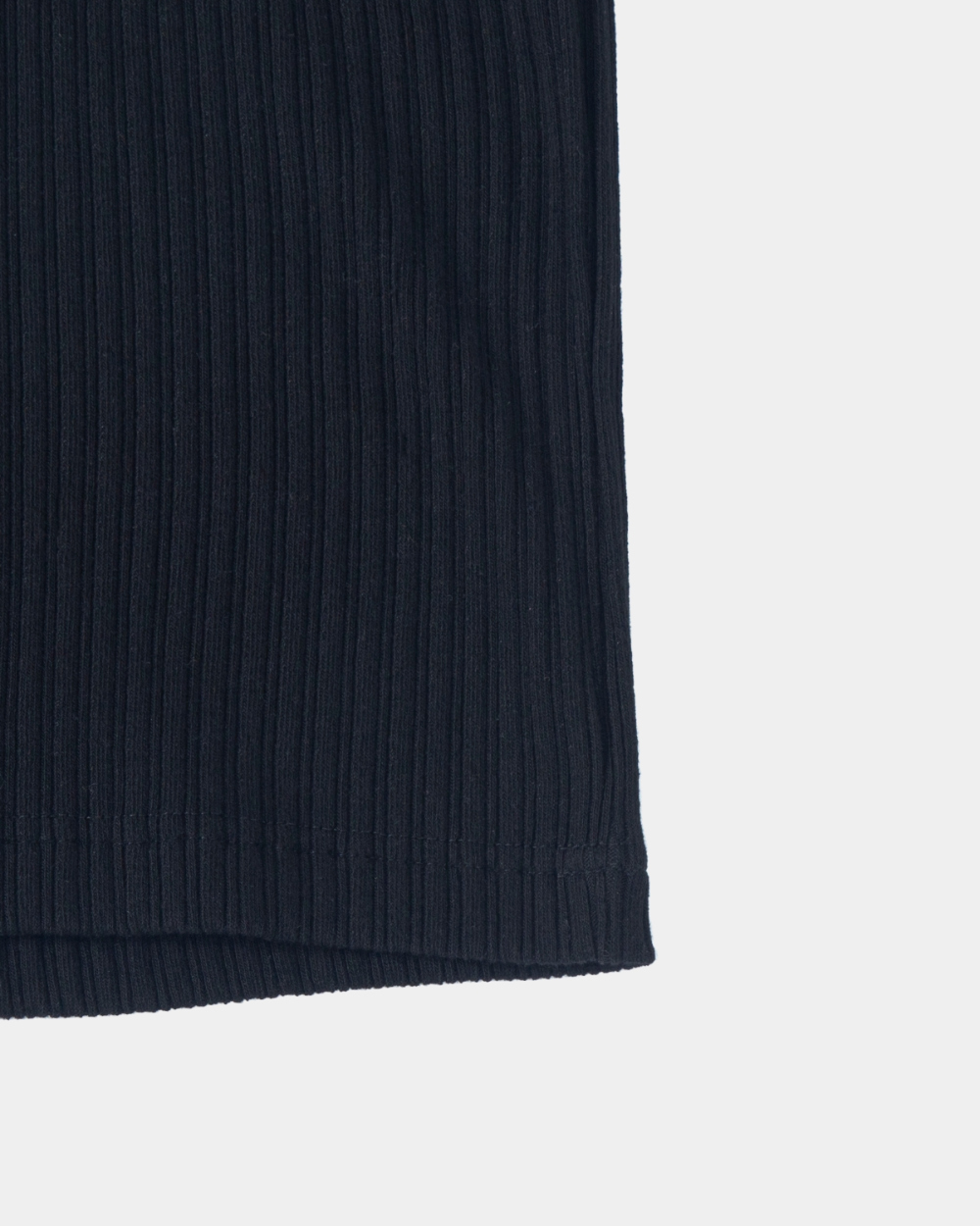[kineto] Wale Cotton Henley Neck Top_Black