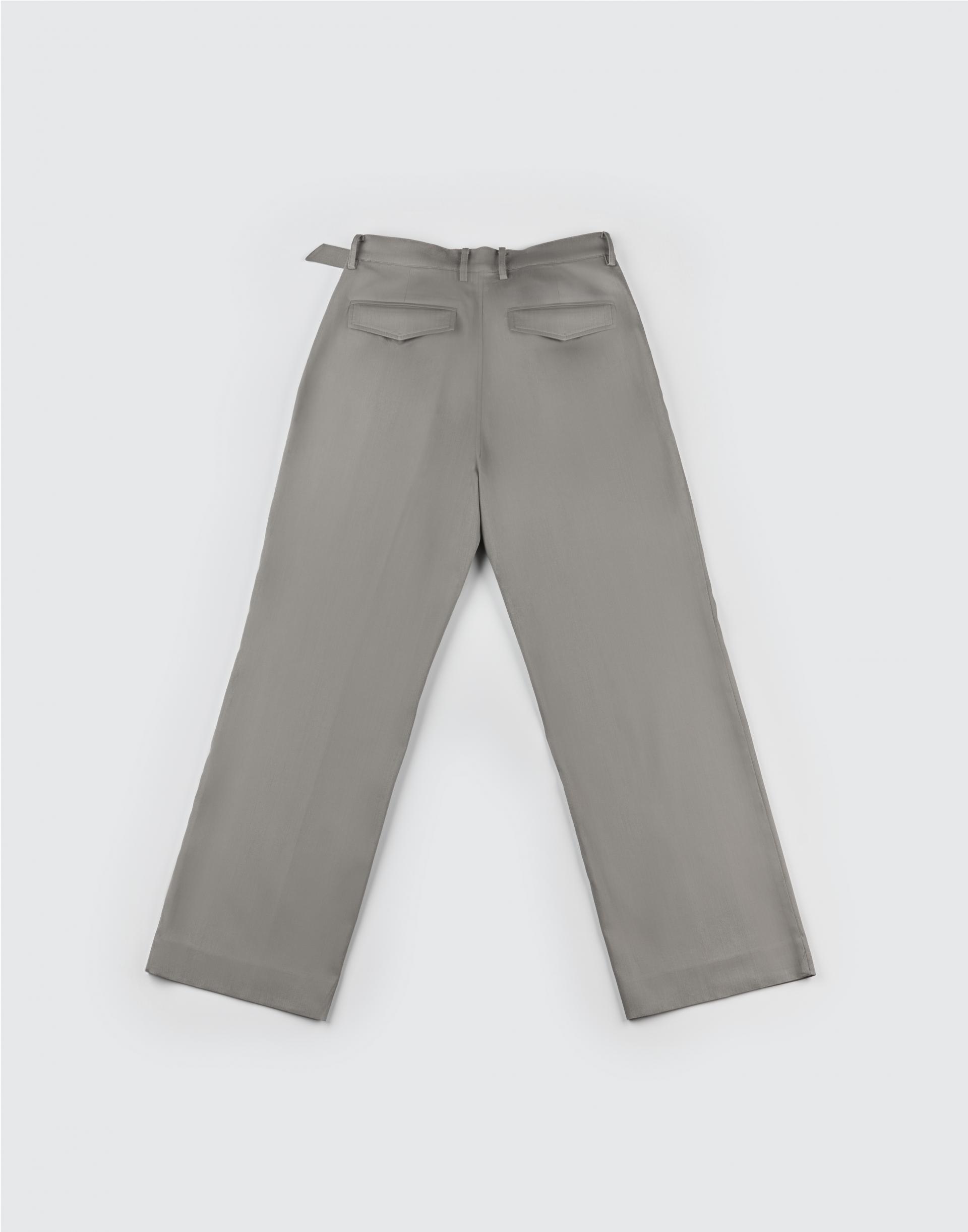 [MOOMYUNG] BOYISH TAILORED TROUSERS (GREY)