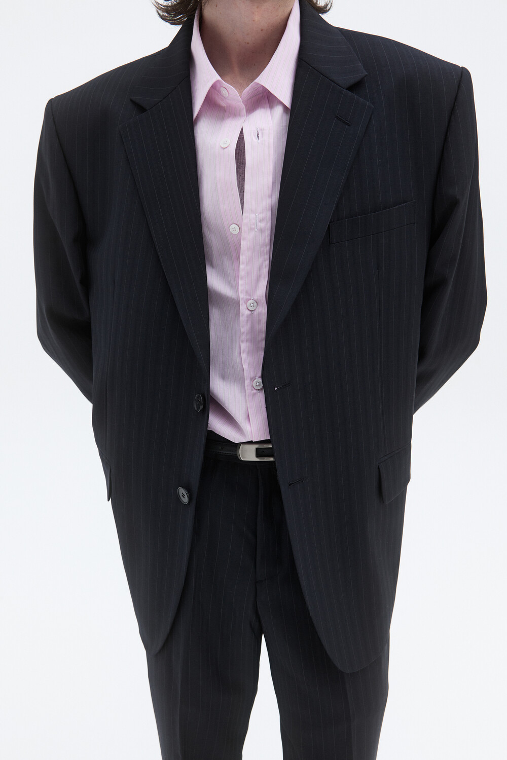 [WINDER] CORE SINGLE TAILORED JACKET -STRIPE DEEP NAVY
