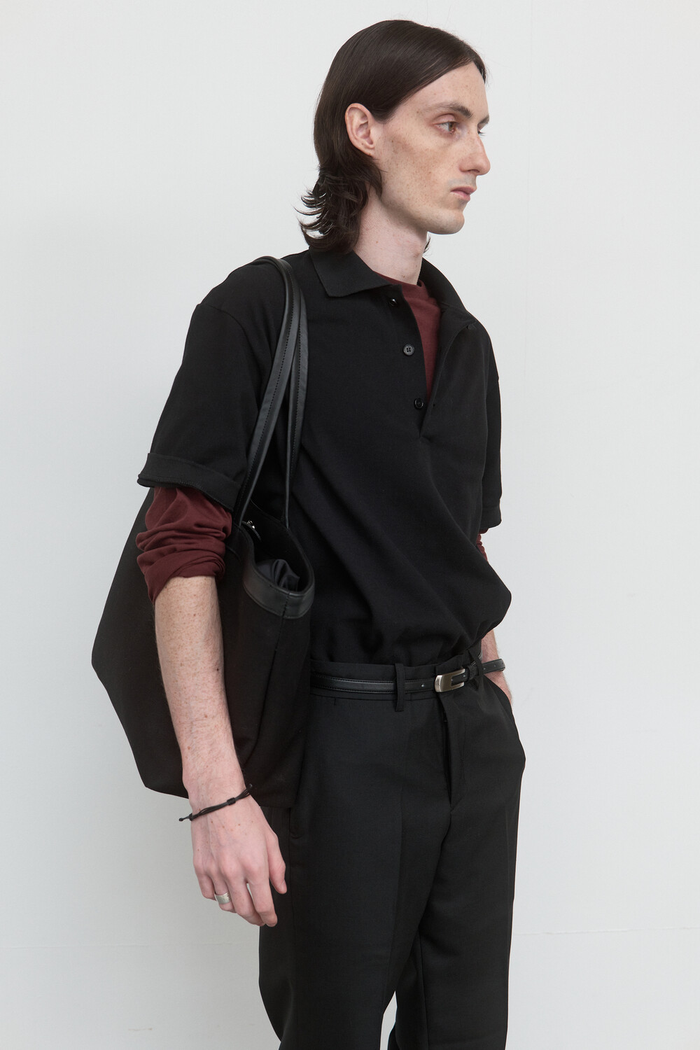 [WINDER] CLASSIC PIQUE TOP - BLACK