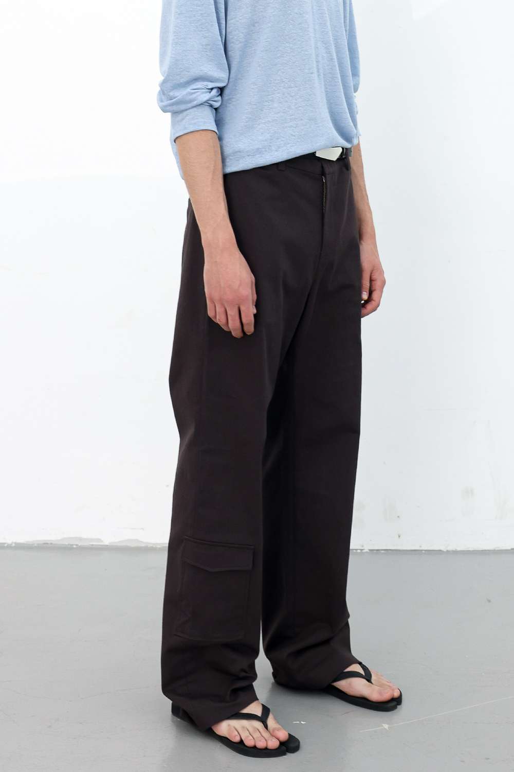 [ANYTIME LOREAK] POPPY WIDE COTTON PANTS - BROWN