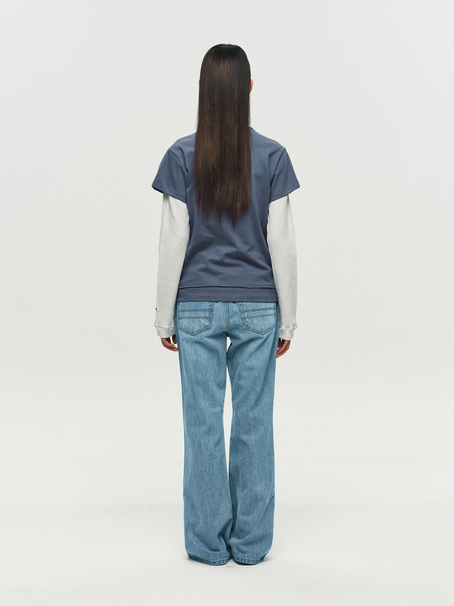 [HEUTE] CORE LAYER WAFFLE TEE (BLUE)