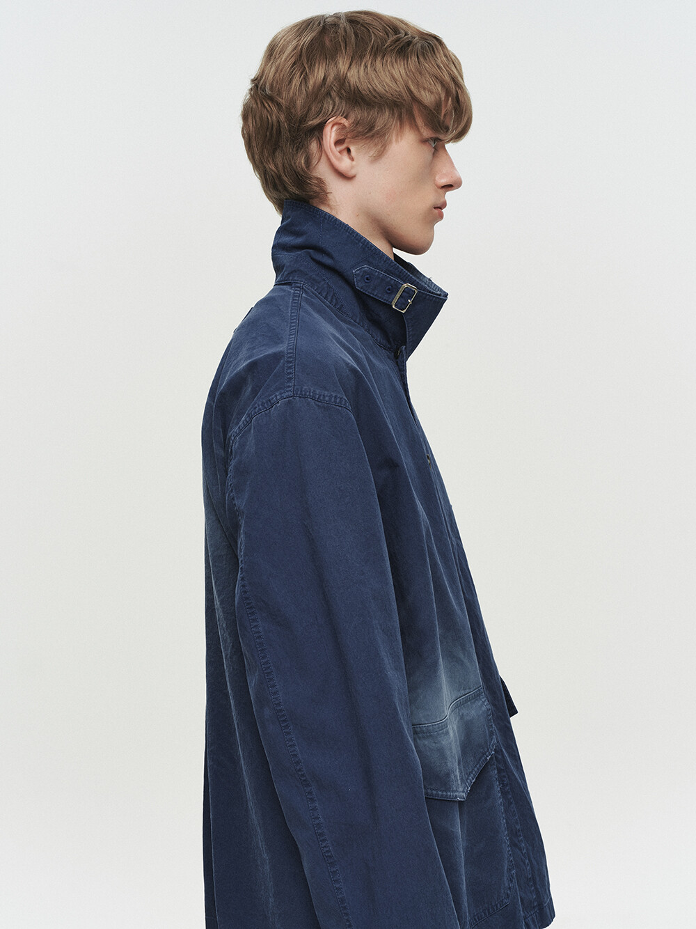 [HEUTE] CONTRAST COLLAR FIELD JACKET (NAVY)