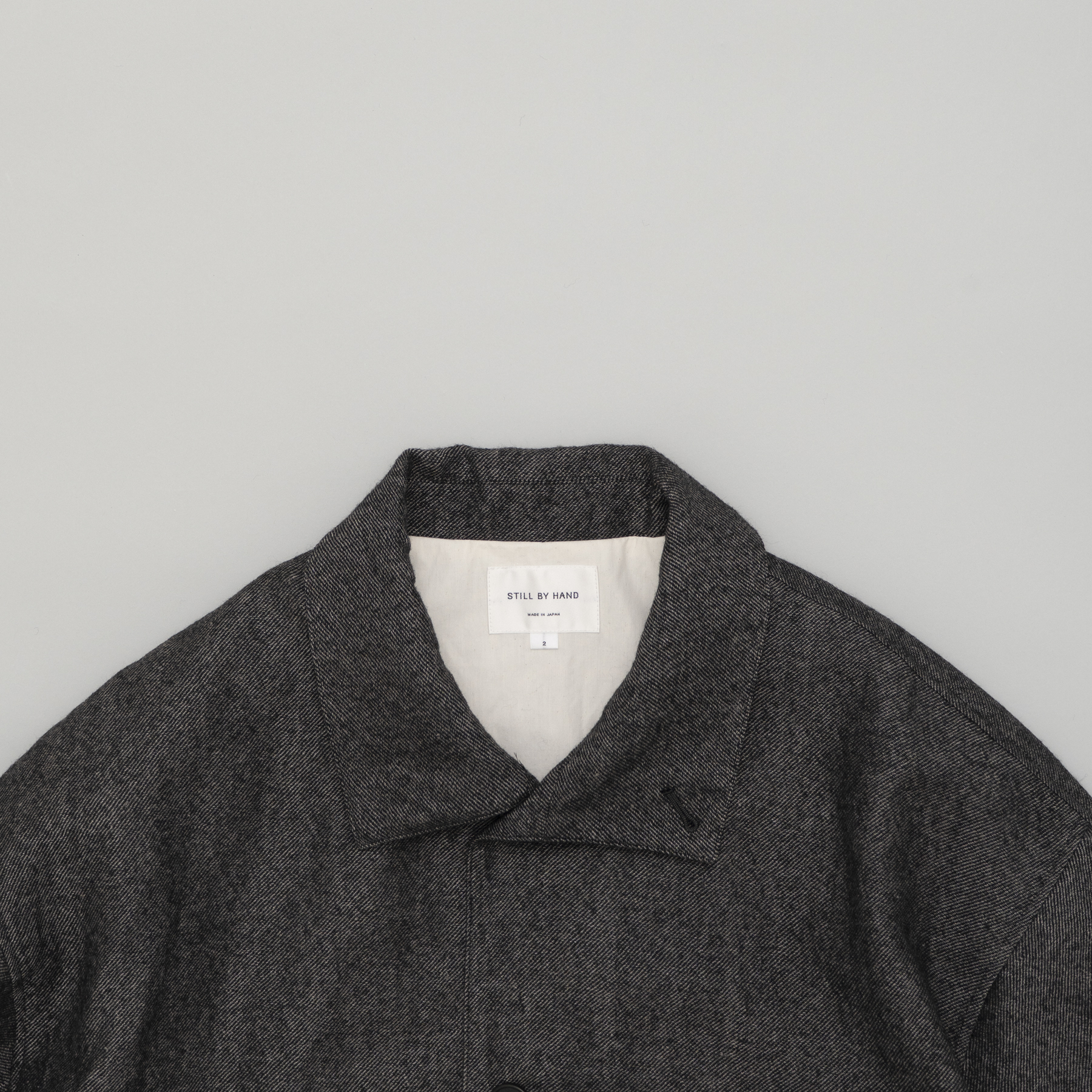 [STILL BY HAND] CO01263OS- Linen mixed wool coat BLACK 사이즈없음
