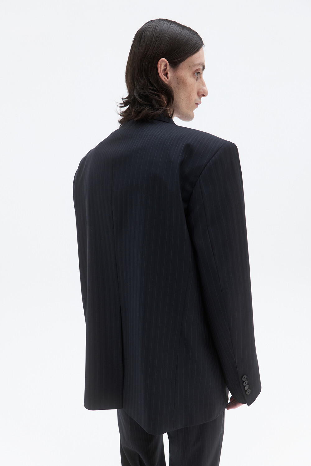 [WINDER] CORE SINGLE TAILORED JACKET -STRIPE DEEP NAVY