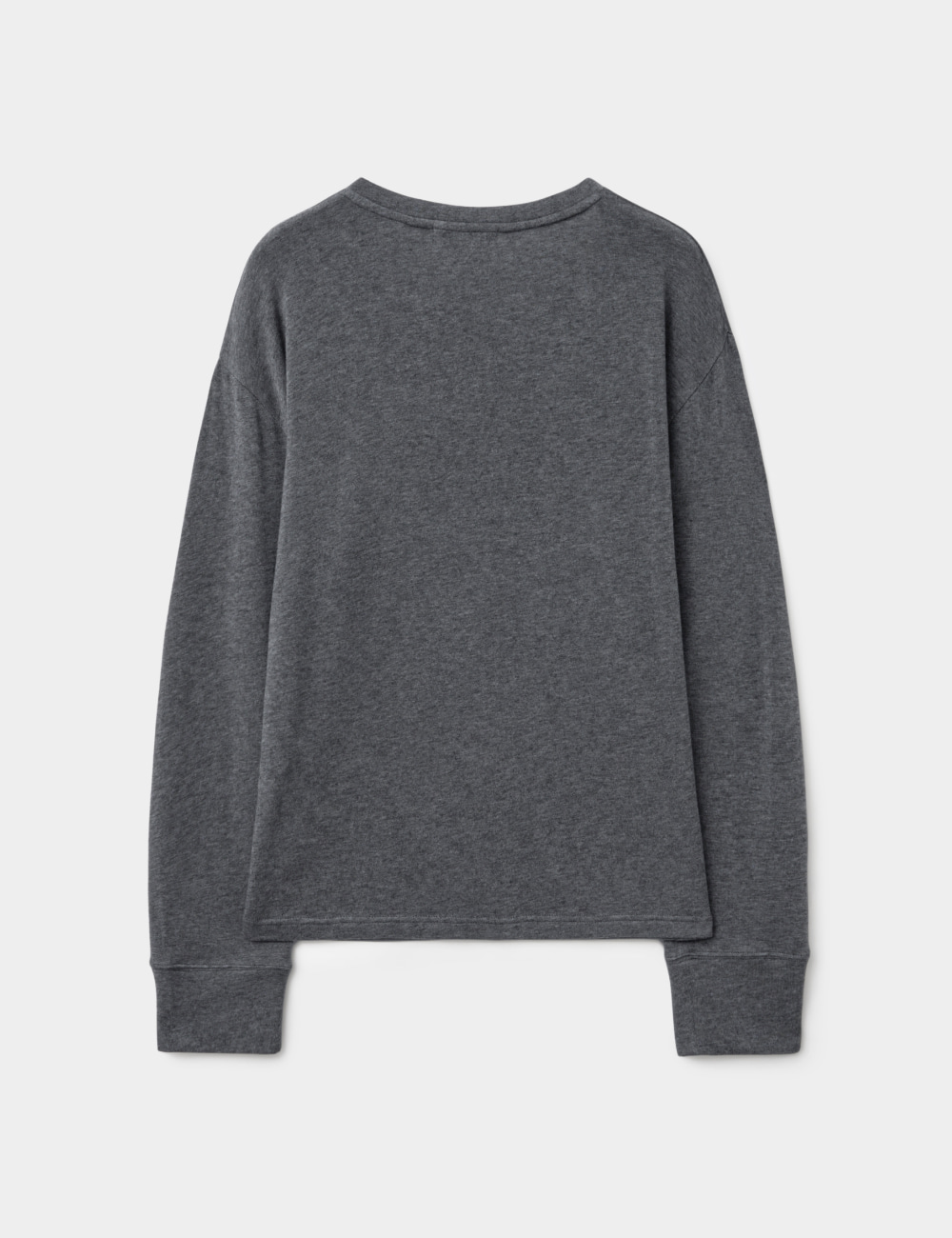 [GEN:RE] Pinched Neck Cut and Sew Wool Knit Charcoal