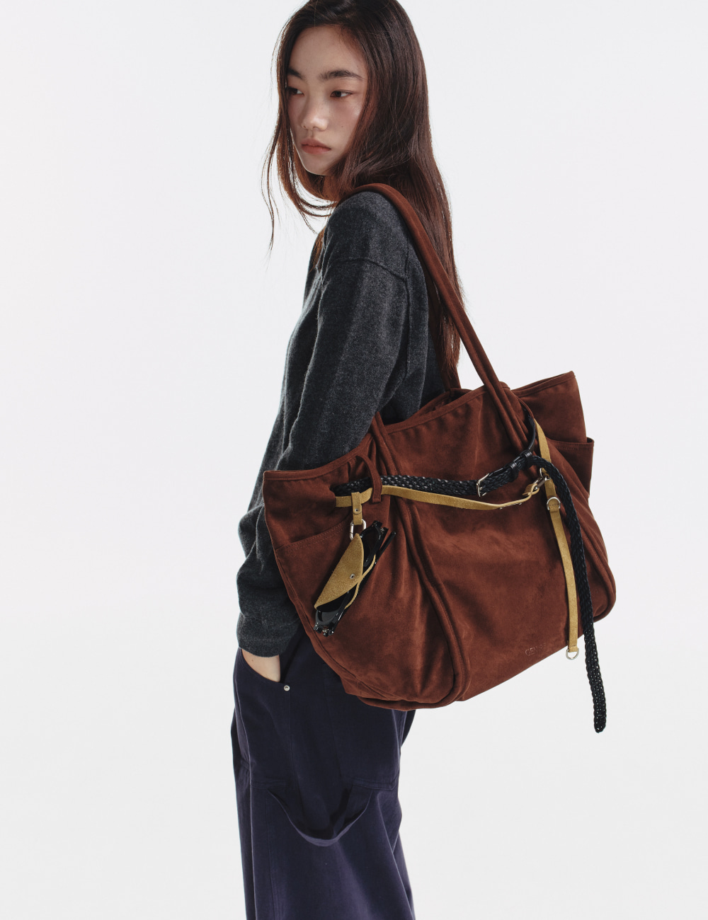 [GEN:RE] Archive Trouser Leather Bag Brown