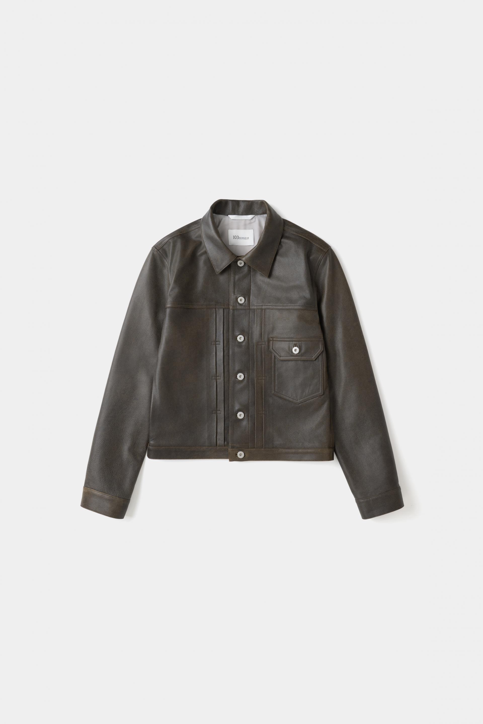 [KANG JUNG SEOK] LEATHER TRUCKER JACKET [103MONSIEUR EXCLUSIVE]