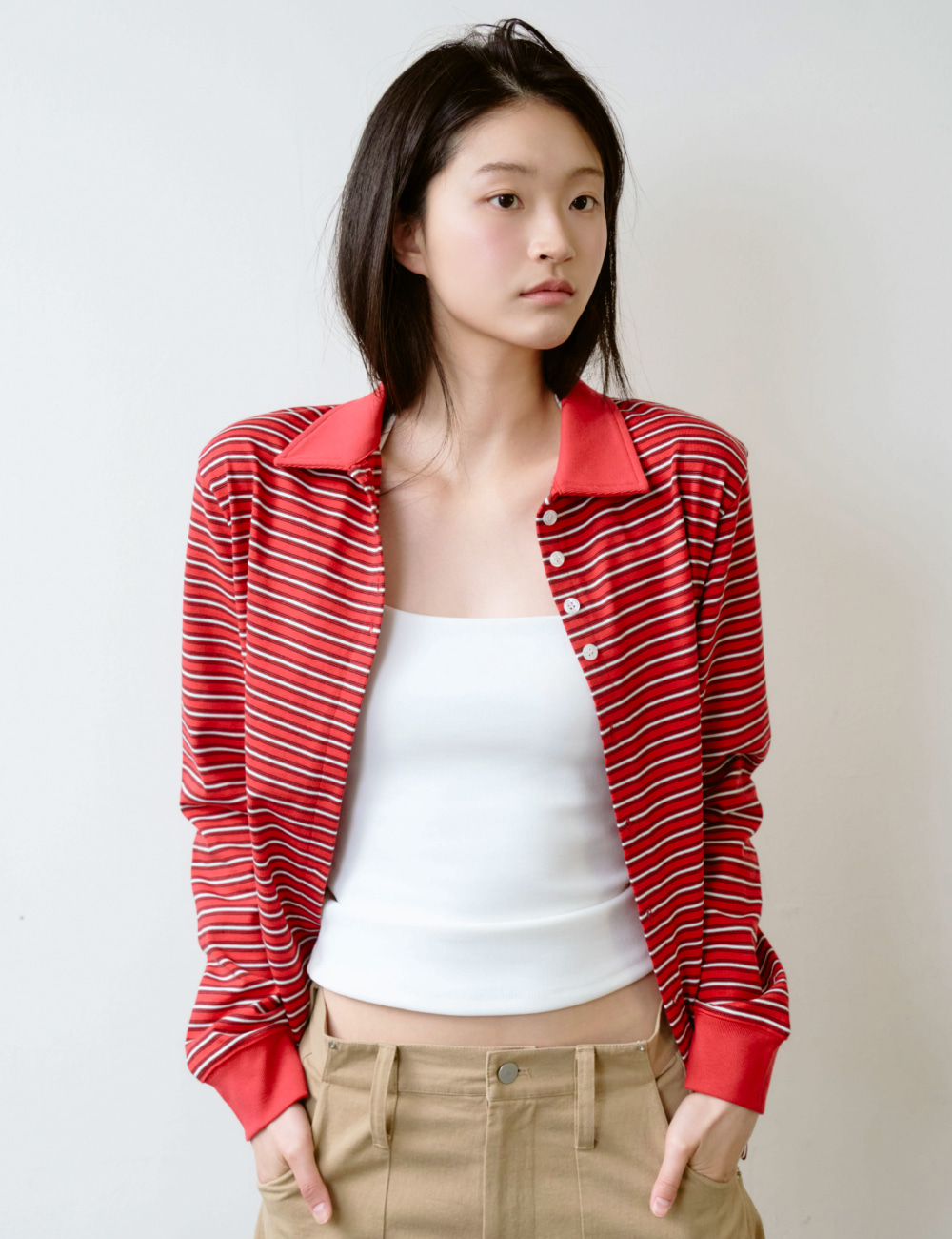 [GEN:RE] Any Way Pique Shirt Red
