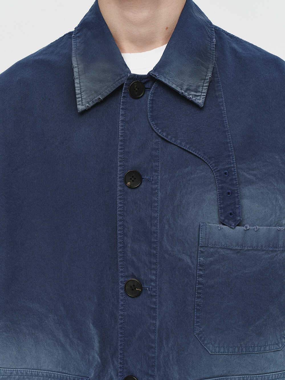 [HEUTE] CONTRAST COLLAR FIELD JACKET (NAVY)
