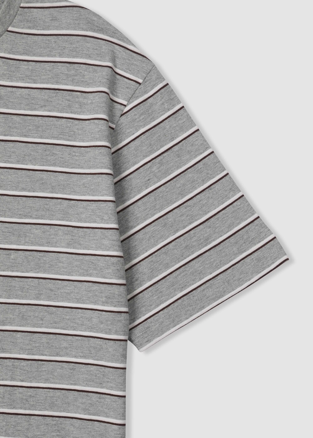 [WINDER] STRIPED COTTON TOP - BROWN / MELANGE