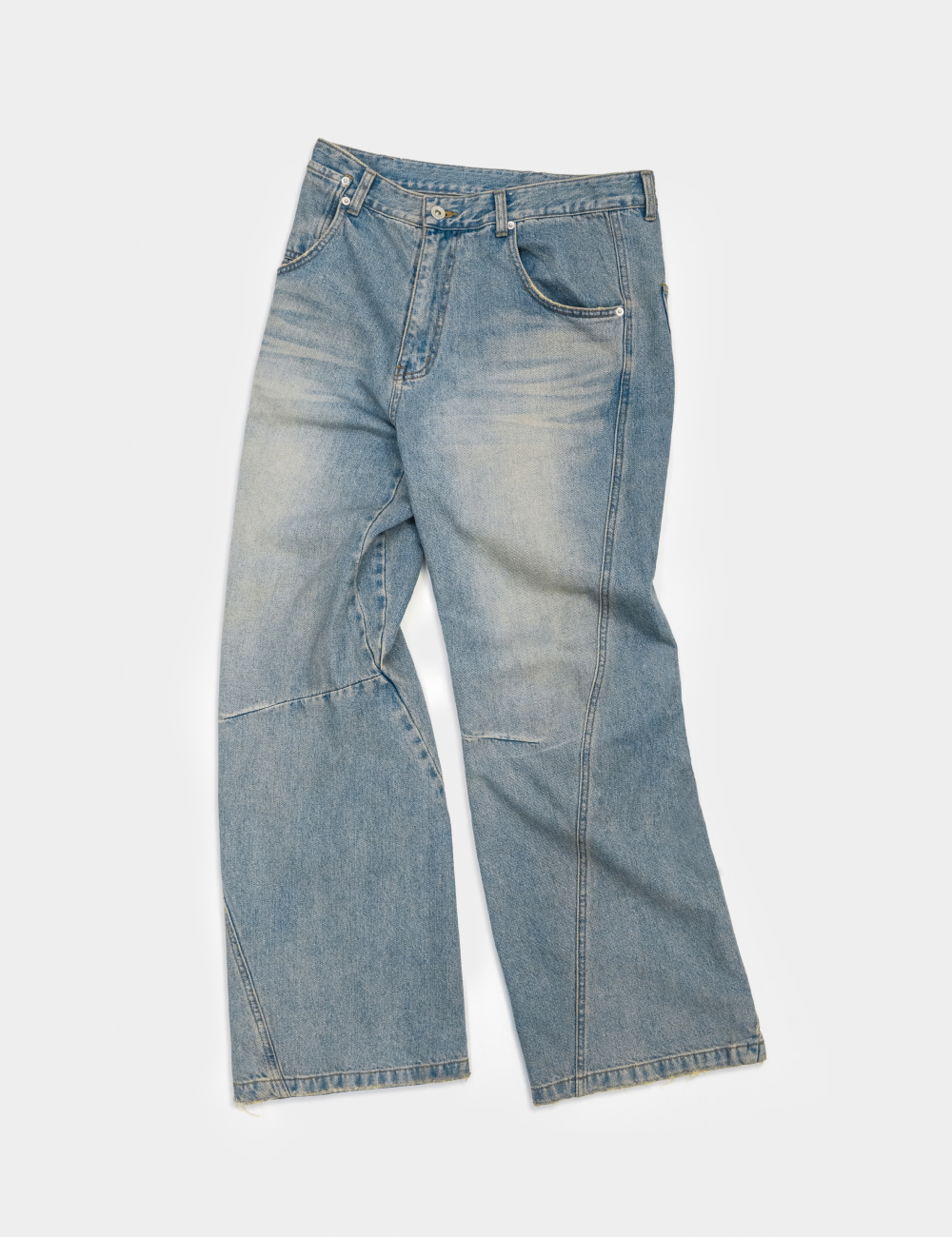 [GEN:RE] Contour Semi Flare Denim Pants Light Blue