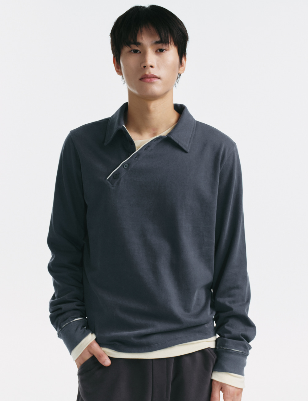 [GEN:RE] Pivot Tape Polo Shirt Navy
