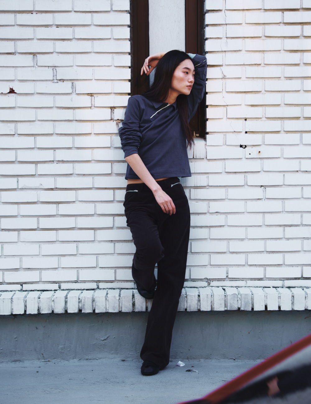 [GEN:RE] Pivot Tape Polo Shirt Navy