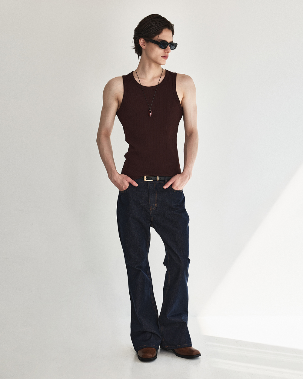[kineto] Classic Selvedge Flare Denim Pants_Indigo Blue
