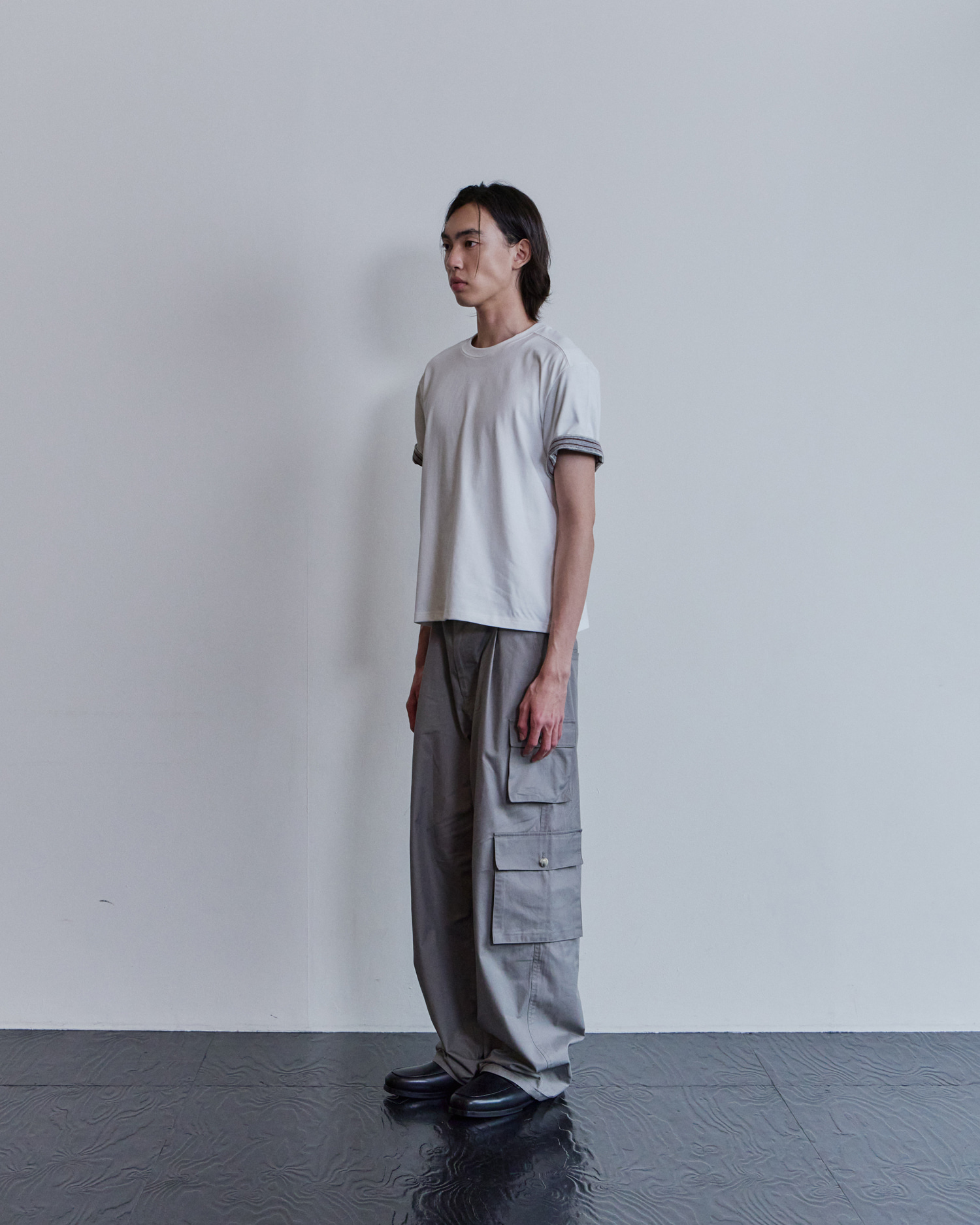 [WAVINESS] Stripe Layered T-shirts - White