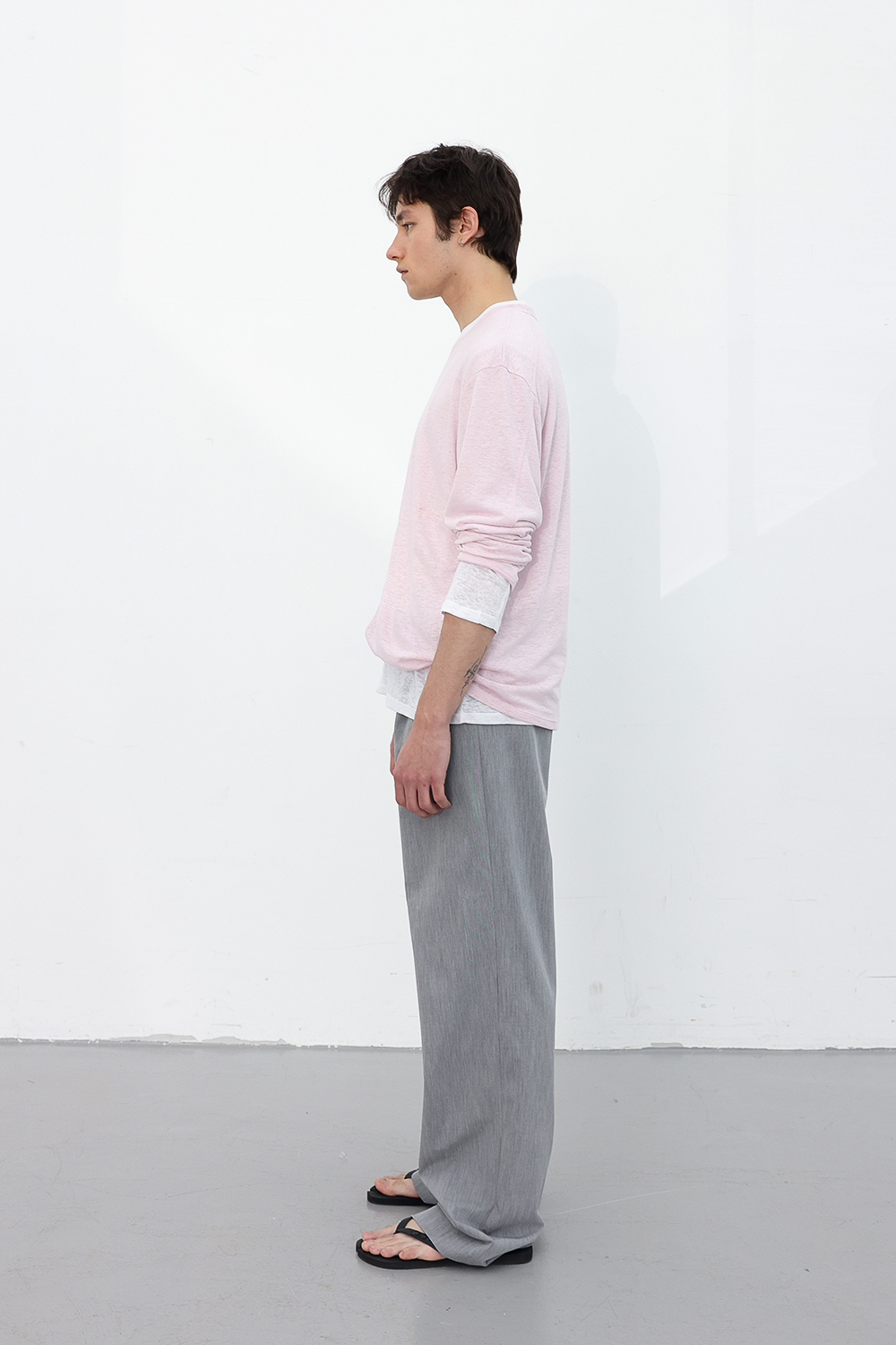 [ANYTIME LOREAK] CAMELLIA LAYERED TEE - WHITE/PINK