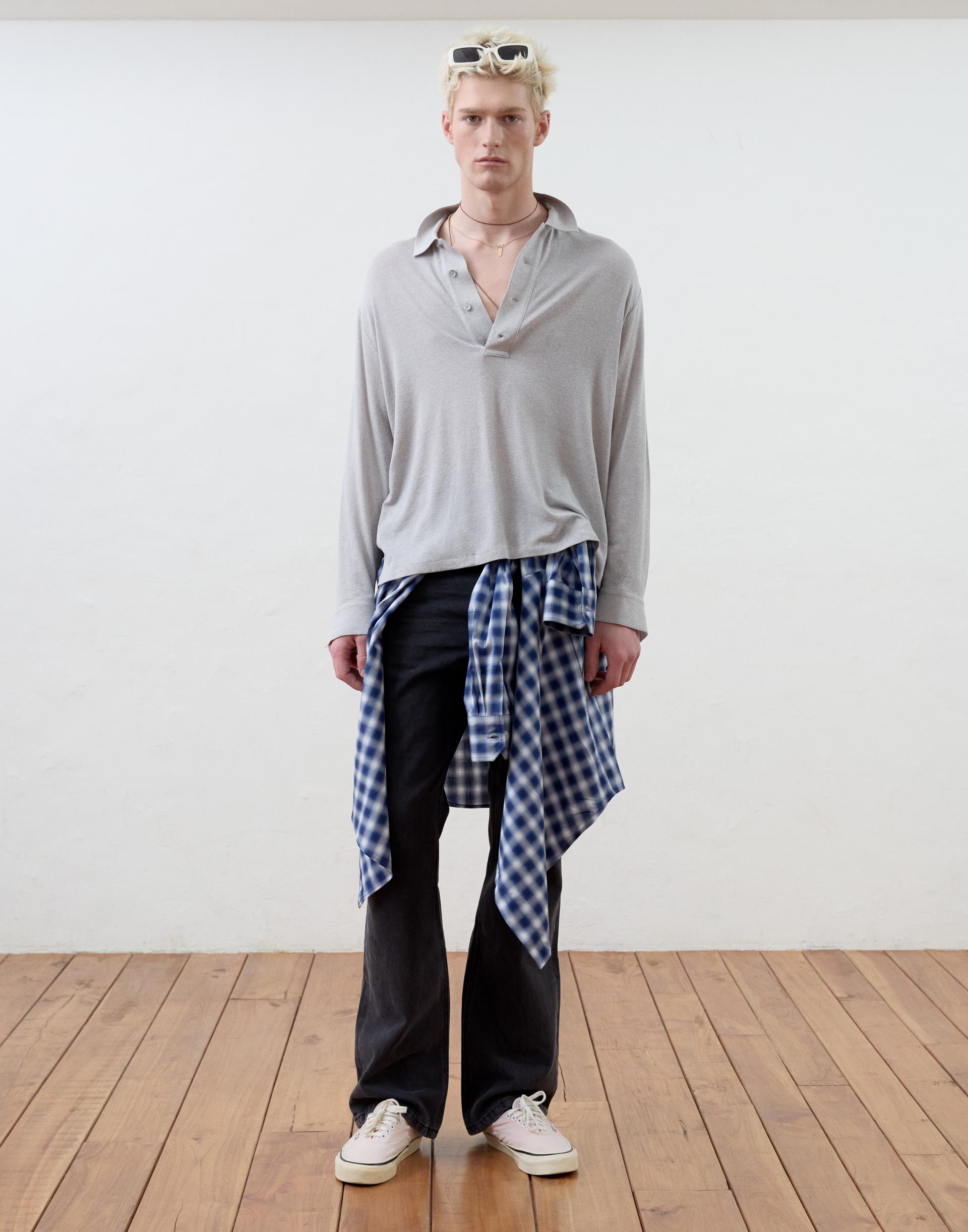 [MOOMYUNG ] LIGHT GAUGE SUMMER WOOL KNIT (LIGHT GREY)