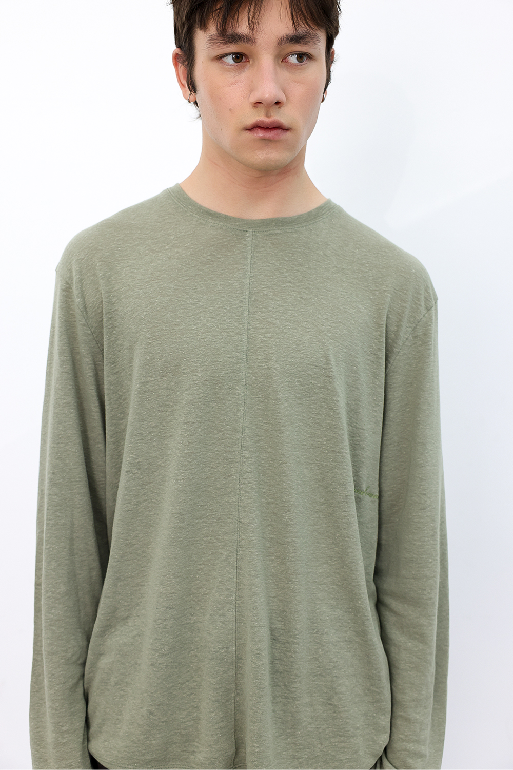 [ANYTIME LOREAK] CAMELLIA LAYERED TEE - KHAKI/BLACK