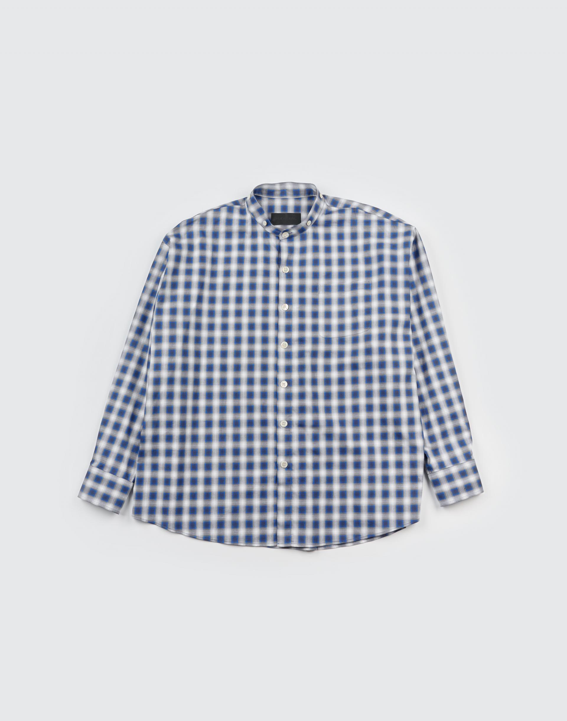 [MOOMYUNG] DETACHABLE COLLAR SHIRTS (BLUE CHECK)